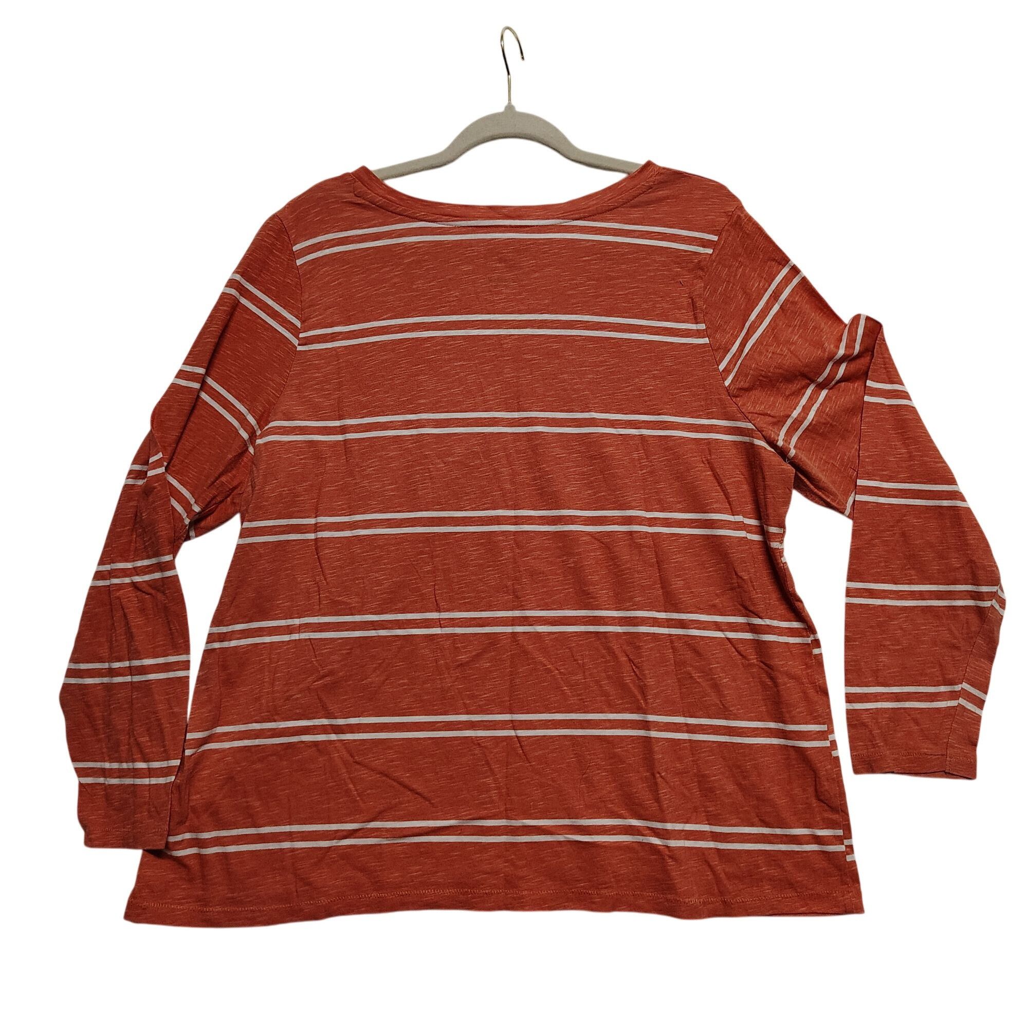 Sonoma Sonoma Womens Plus 1X Striped V-Neck Long Sleeve Top Size XL / US 12-14 / IT 48-50 - 2 Thumbnail