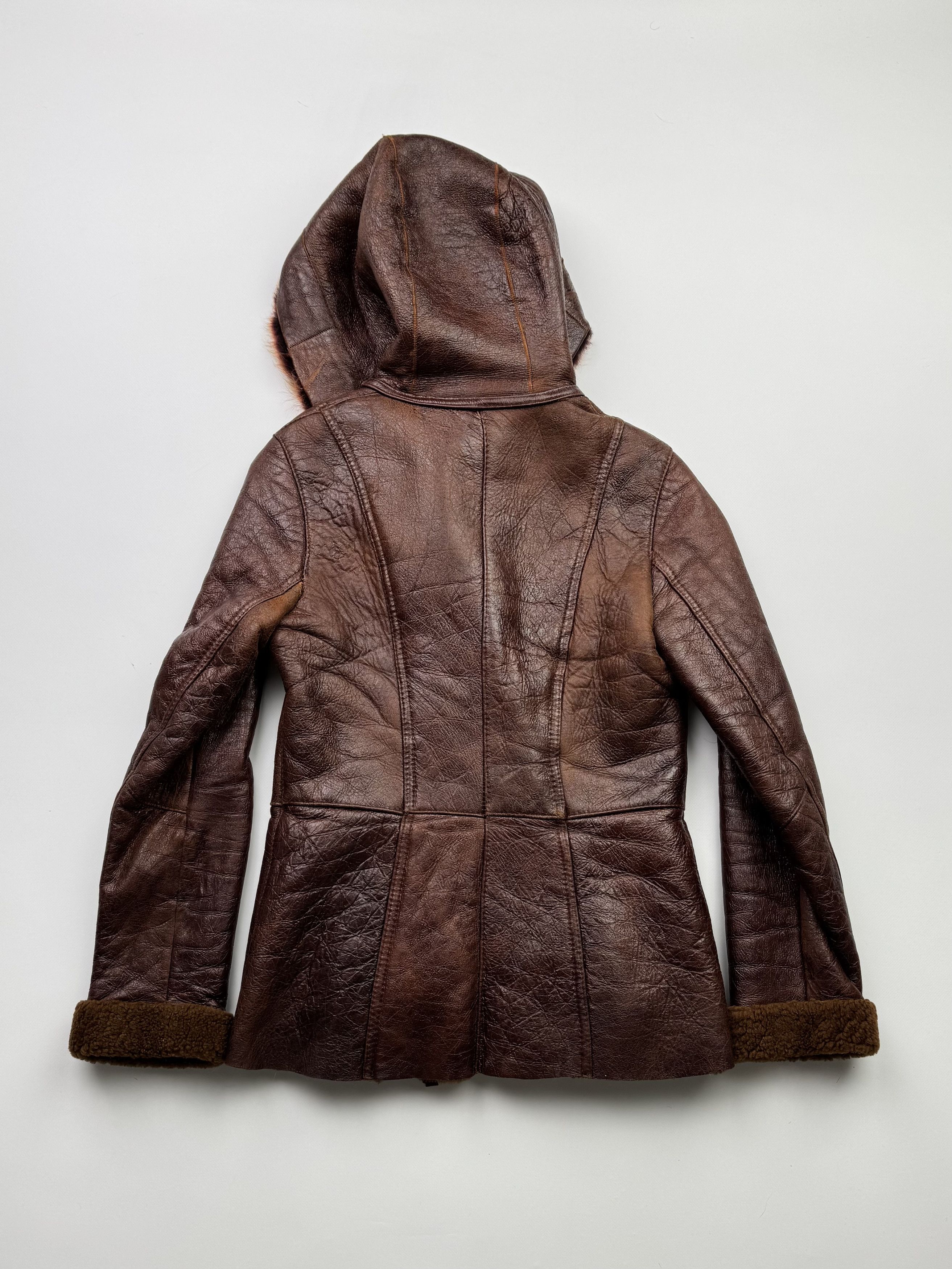 Vintage Vintage Real Sheepskin Hooded Coat B293(V85)E2 Size M / US 6-8 / IT 42-44 - 7 Thumbnail