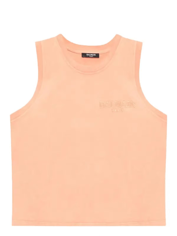 Balmain o1s1wg110725 Logo Embroidered Vest in Pink Size L / US 10 / IT 46 - 2 Thumbnail