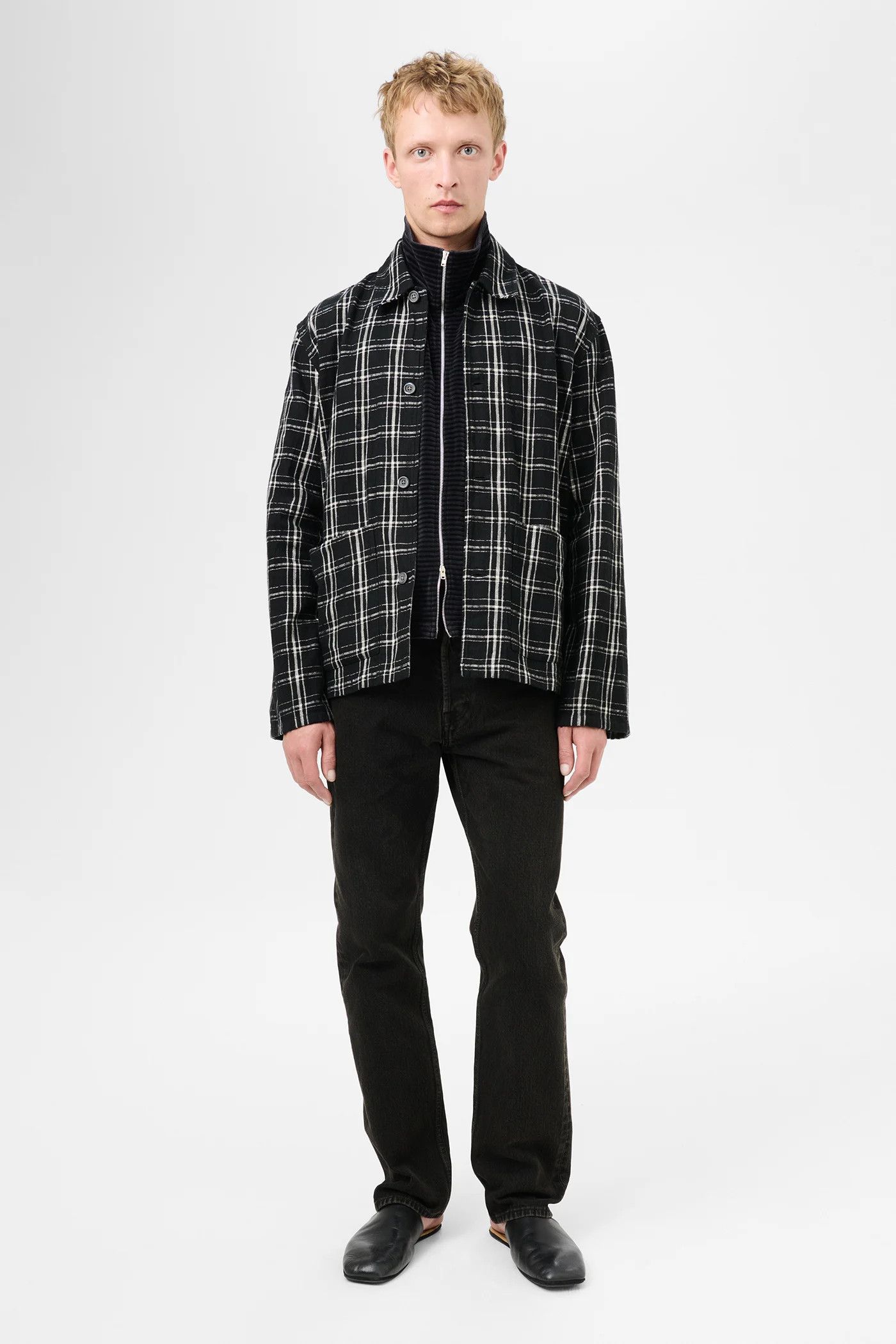 Our Legacy Our Legacy Haven Jacket Black White Helix Flannel Size 48 Size US M / EU 48-50 / 2 - 2 Thumbnail