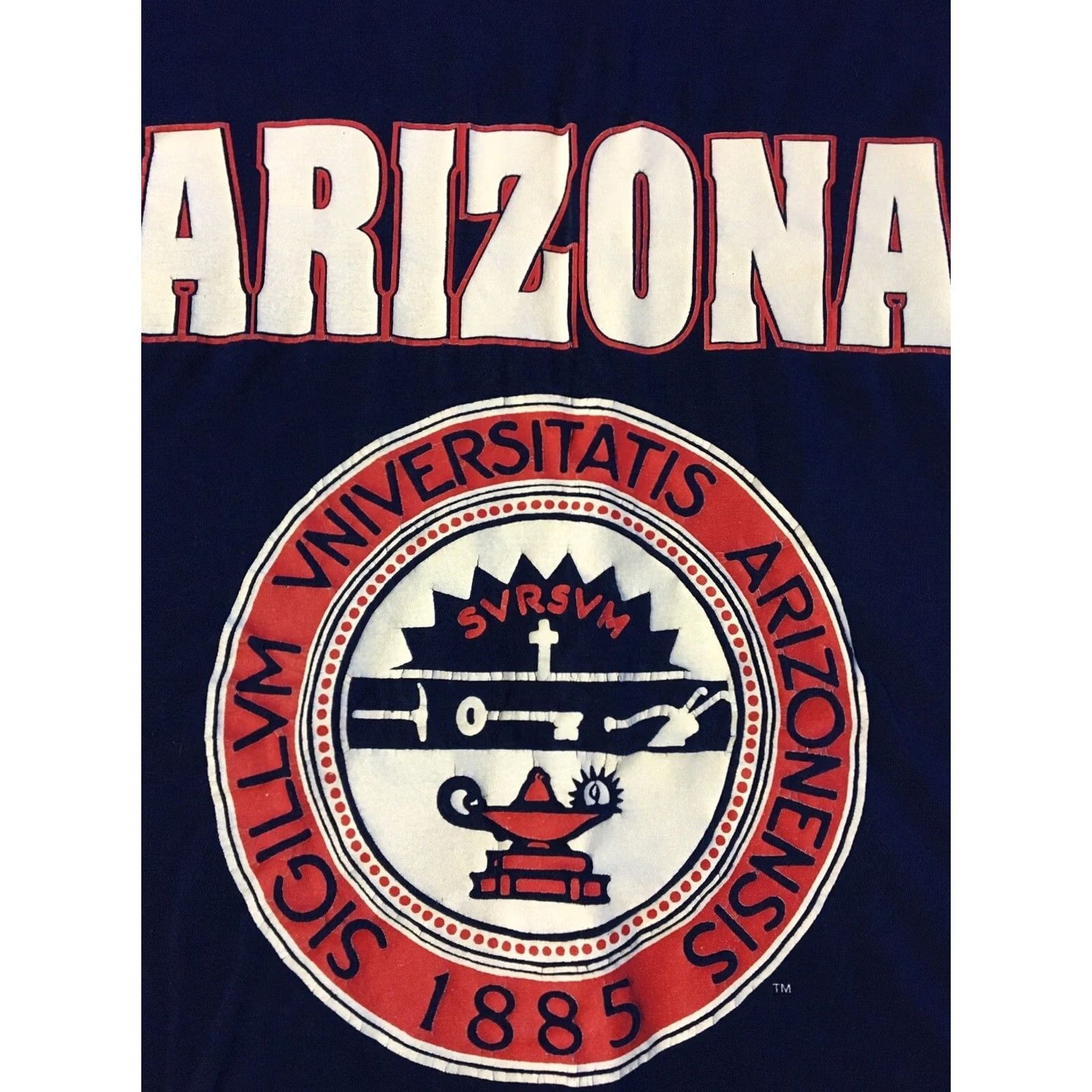 Vintage Vtg 90s Arizona Wildcats Sleeping Shirt USA College ASU University of Arizona Campus Graphic Tee Unisex Adults Blue Crew Neck One Size Size US M / EU 48-50 / 2 - 2 Thumbnail