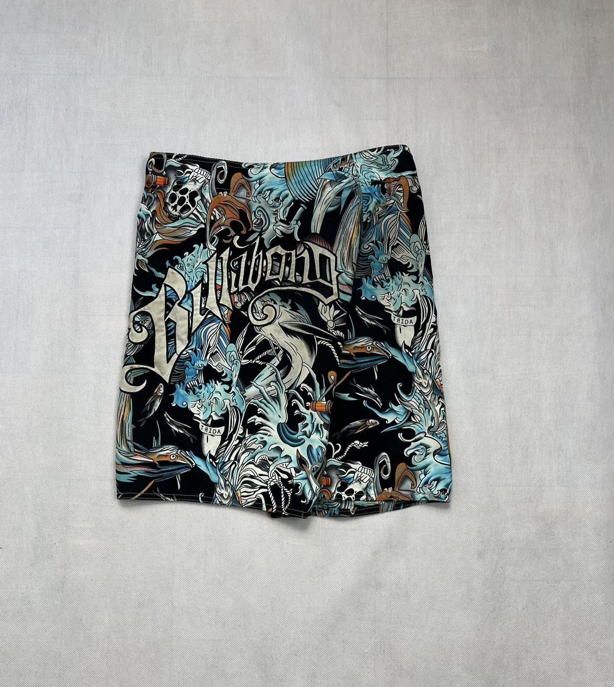 Billabong × Vintage Shorts Billabong Big Logo Skulls Fish Vintage Size US 32 / EU 48 - 1 Thumbnail