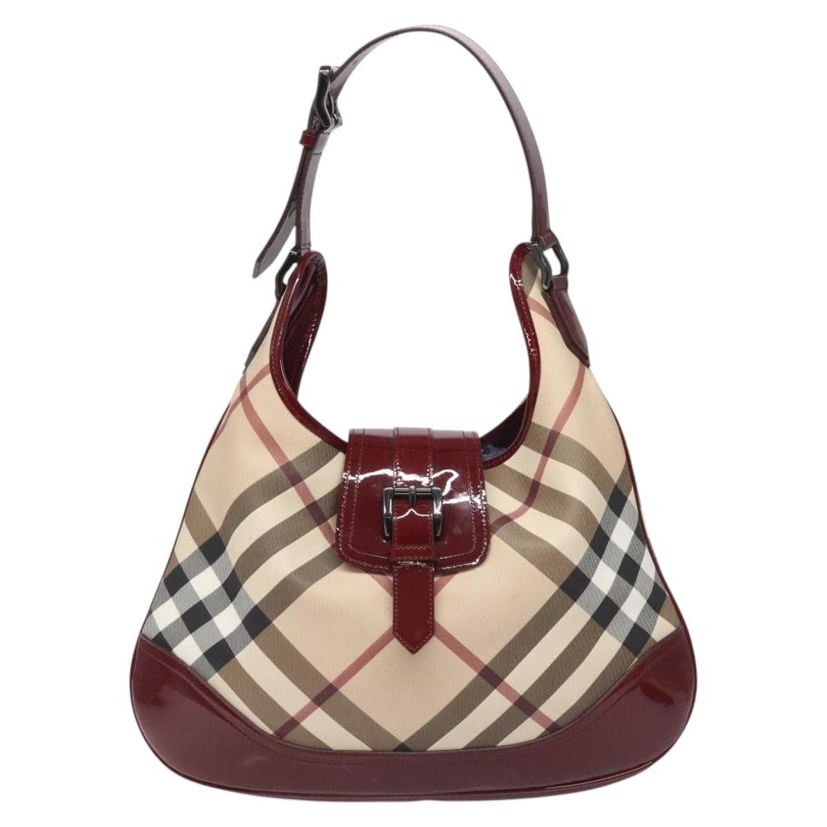Burberry Nova Check Beige Canvas Shoulder Bag (Pre-Owned) Size ONE SIZE - 1 Thumbnail