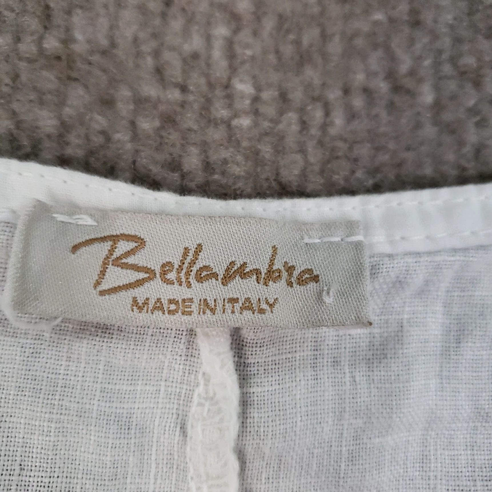 Vintage Bellambra Linen Blouse Womens Large White V-Neck Short Sleeve Casual Tunic Lagenlook Size L / US 10 / IT 46 - 5 Thumbnail