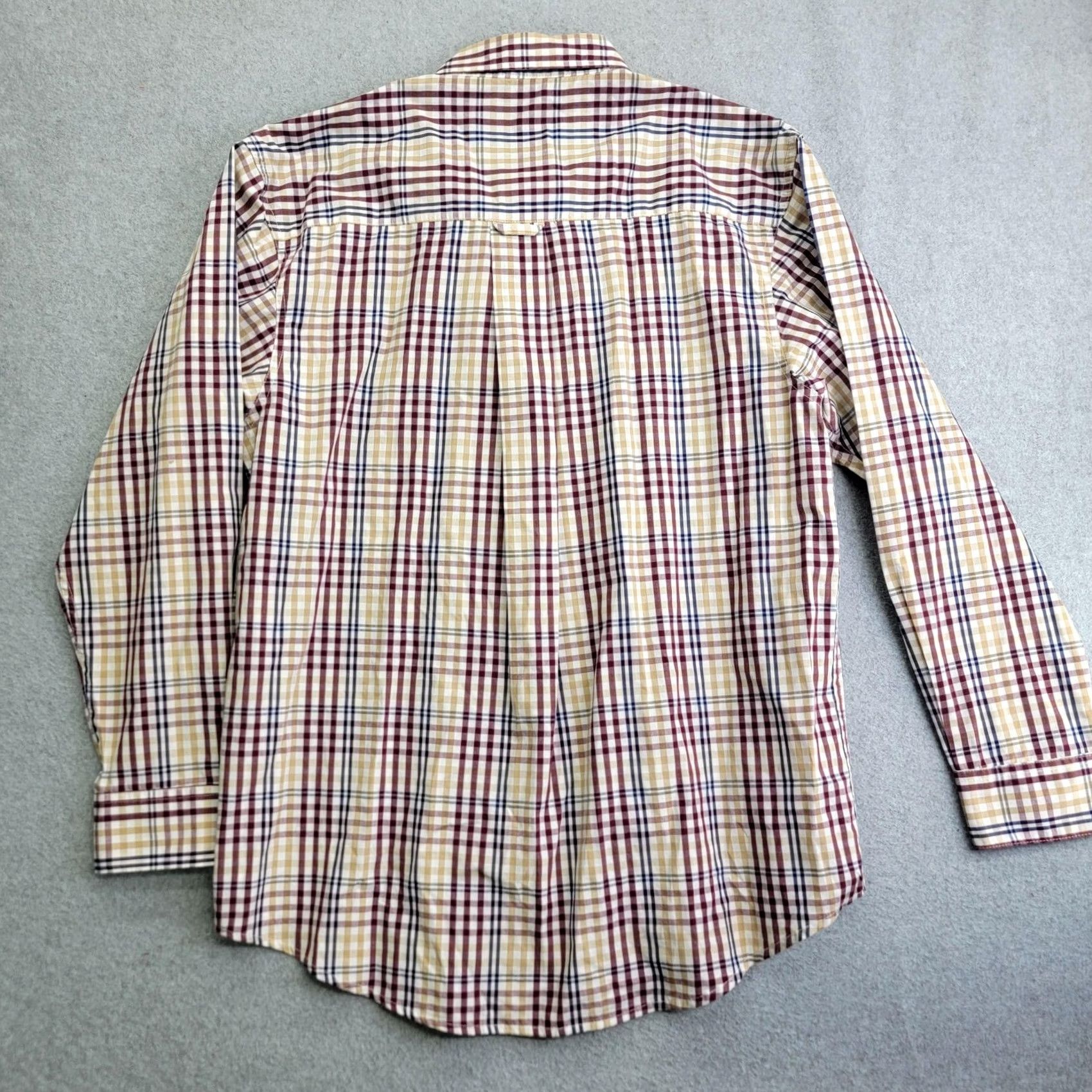 Haggar Haggar Shirt Mens Large Plaid Button-Front Long Sleeve Burgundy Tan Multicolor Casual Shirt Size US L / EU 52-54 / 3 - 4 Thumbnail