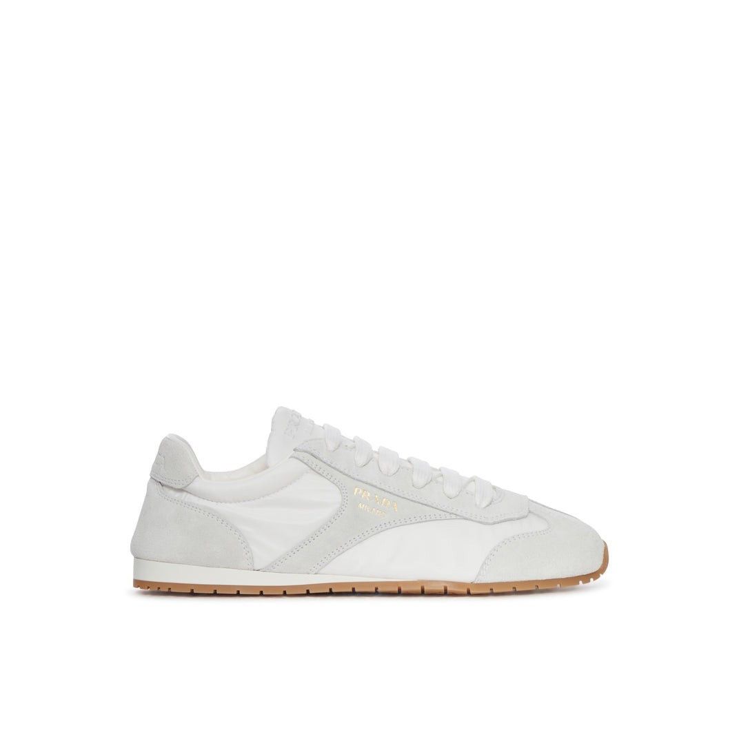 PRADA $1020 White Suede Leather Sneakers New & Authentic (Wo