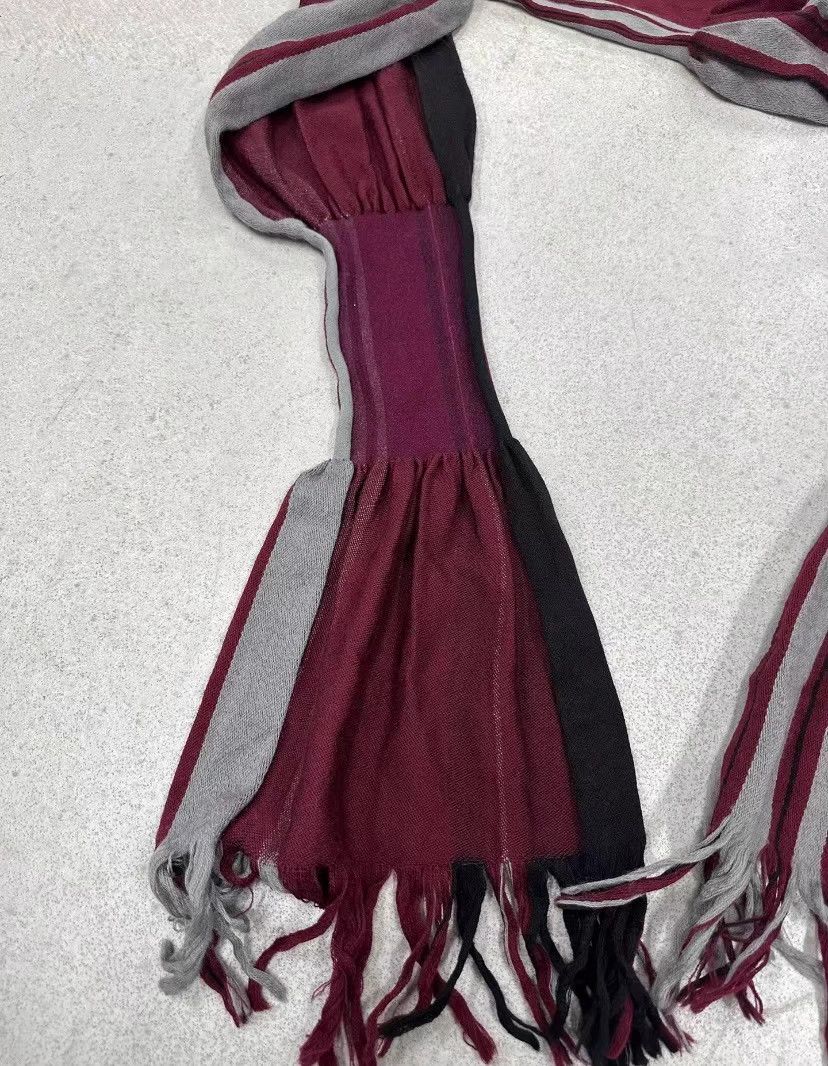 Yohji Yamamoto Yohji Yamamoto Y's Wool Stripe Scarf (Skirt Style) K3 Size ONE SIZE - 4 Thumbnail