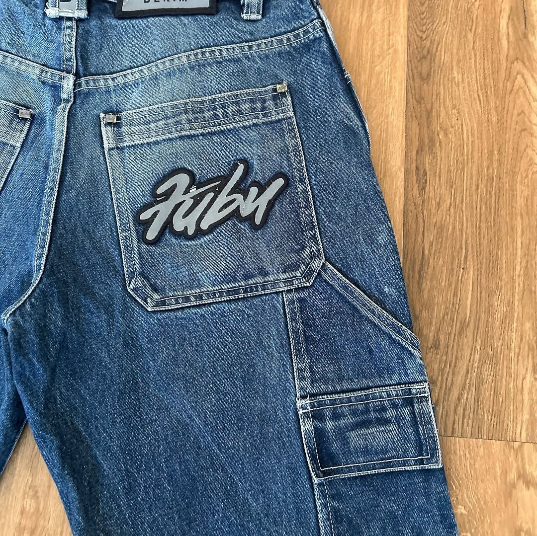 Fubu × Vintage Y2k Fubu Embroidery Denim Jorts Size US 36 / EU 52 - 2 Thumbnail