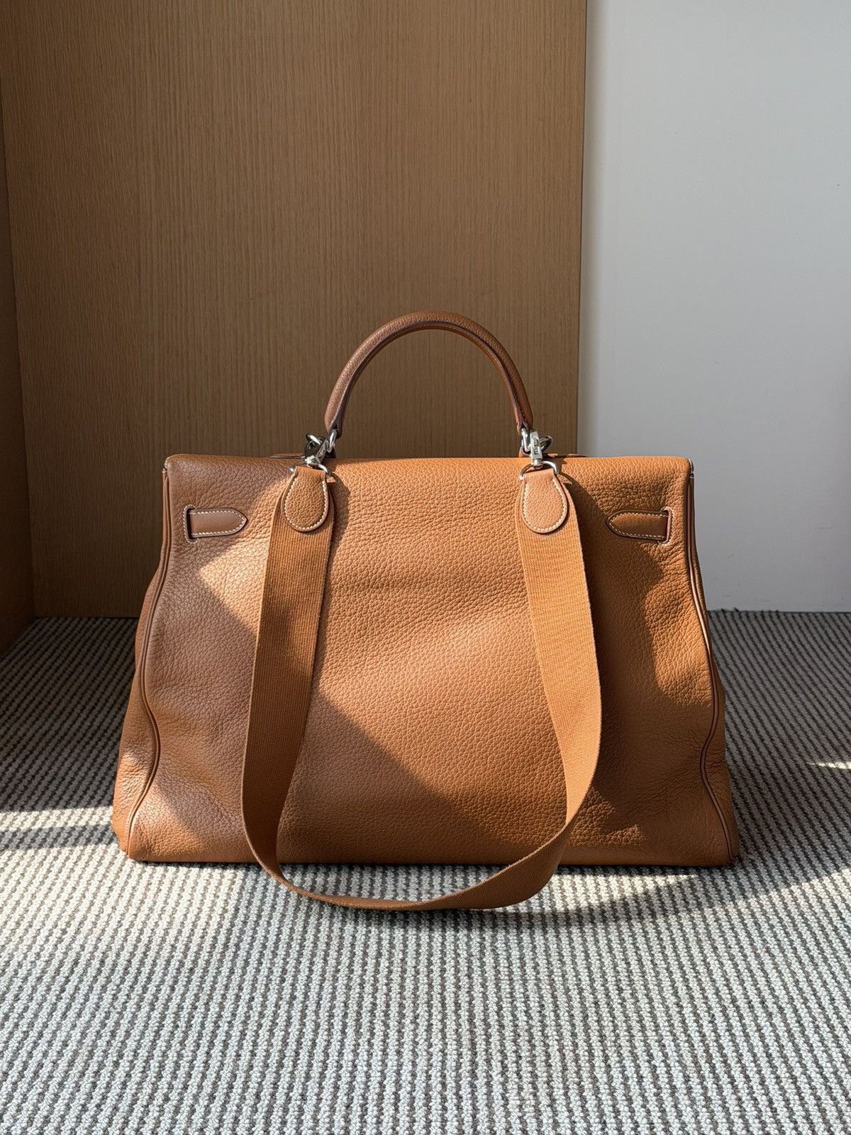 Hermes Hermes Gold Taurillon Clemence Kelly 50 Travel Bag Size ONE SIZE - 4 Thumbnail