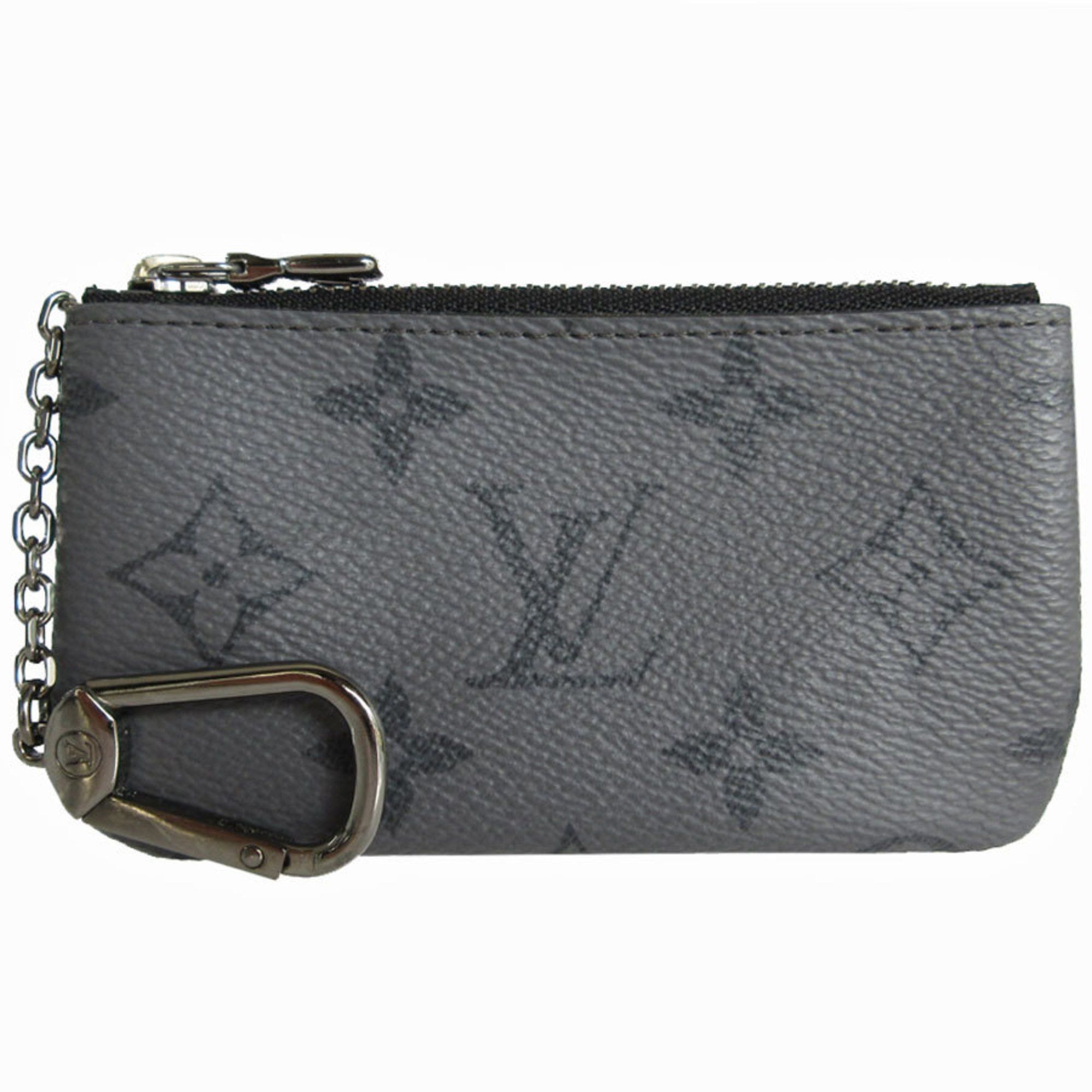 Louis Vuitton Louis Vuitton Key Case Monogram Eclipse Pochette Cle Coated Canvas Black Grey Men's s0076j Size ONE SIZE - 1 Thumbnail