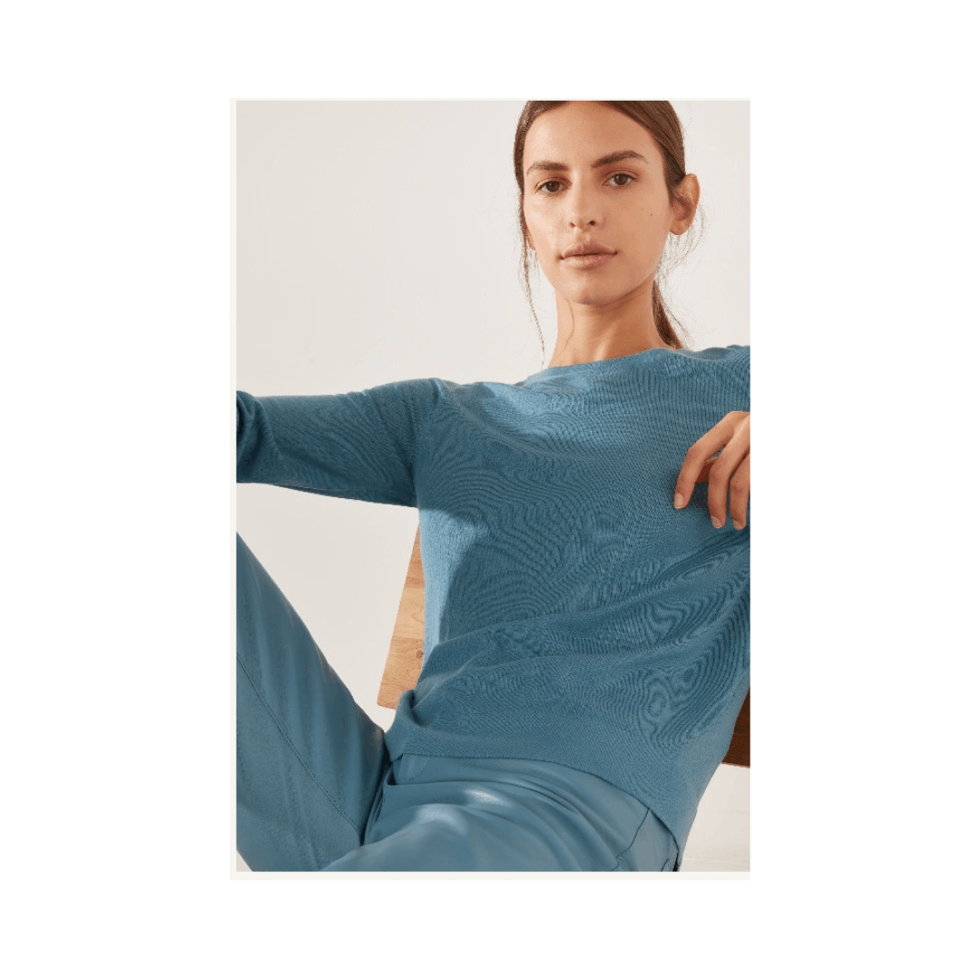 Loro Piana o1srvl11e1224 Neo Piuma Crewneck Sweater in Blue Size L / US 10 / IT 46 - 2 Thumbnail