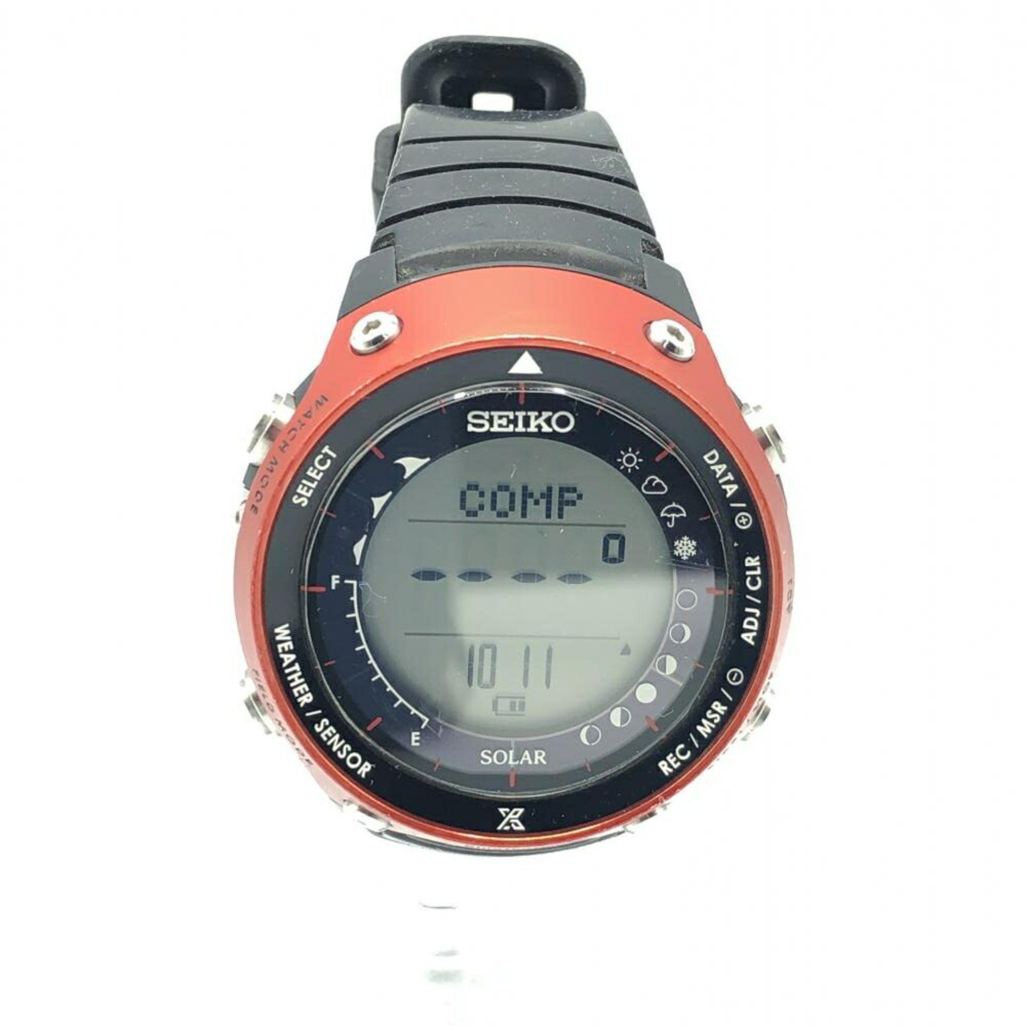 image of Seiko Prospex Land Tracer Watch S833-00A0 Seiko in Red Color, Women's