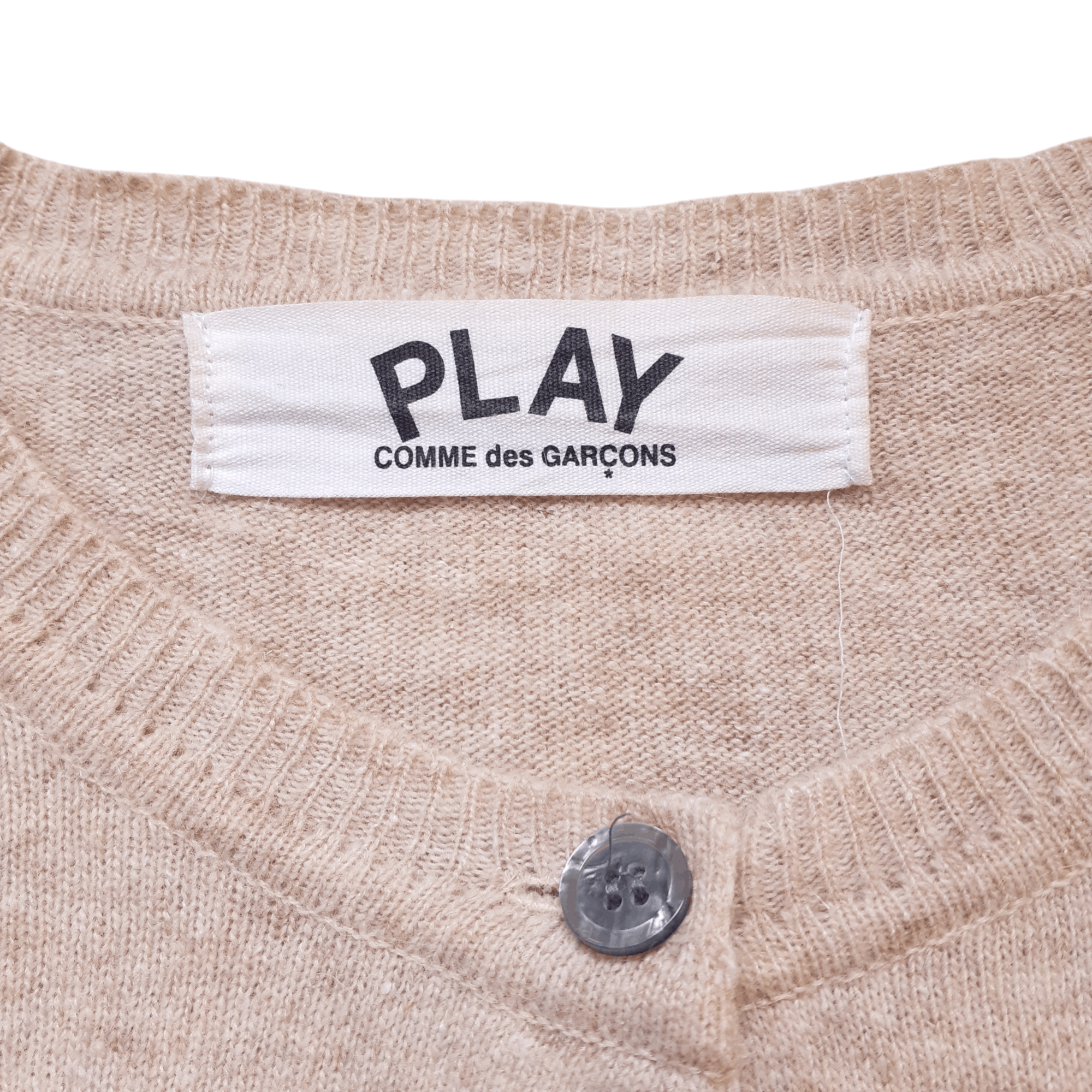 Comme Des Garcons Play Cardigan 2011 Wool Beige