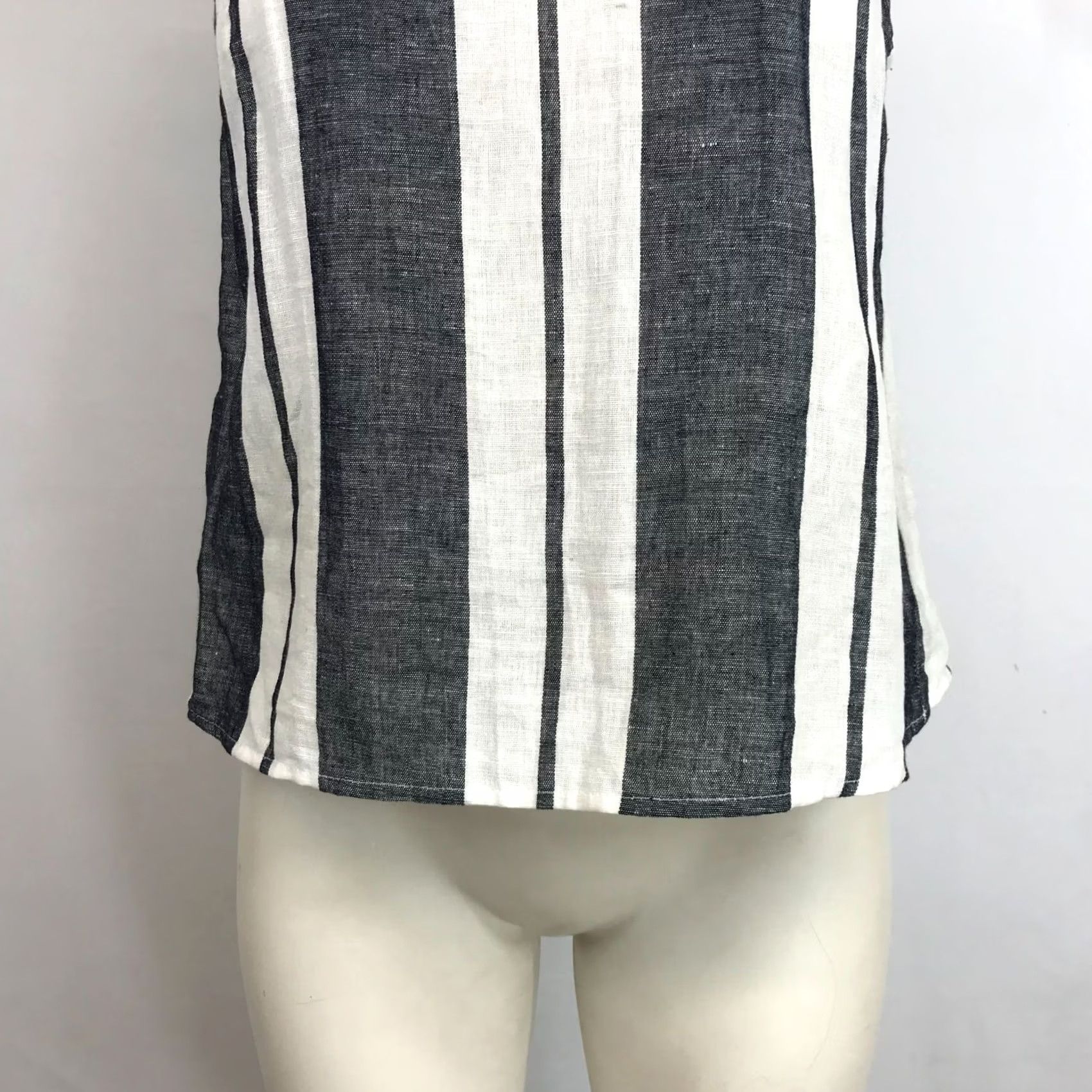 Vintage MAEVE BLUE & WHITE STRIPE SLEEVELESS TOP WOMEN'S 2 COTTON BLEND Size XS / US 0-2 / IT 36-38 - 3 Thumbnail