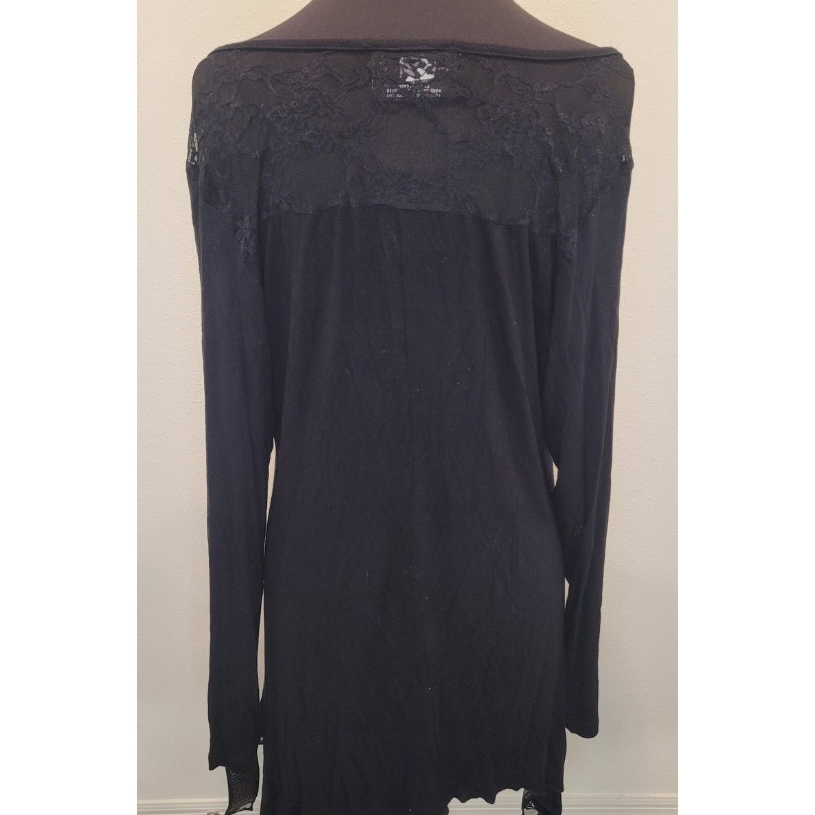 Christine Alexander NWT Asymmetrical Lacey Blouse –Black –XL