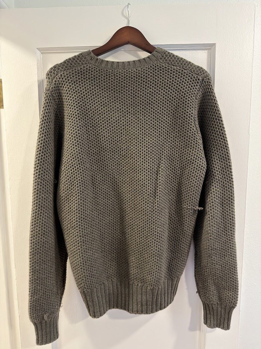 Spier & Mackay Moss Green Chunky Waffle Knit Crewneck Sweater Size US M / EU 48-50 / 2 - 6 Thumbnail
