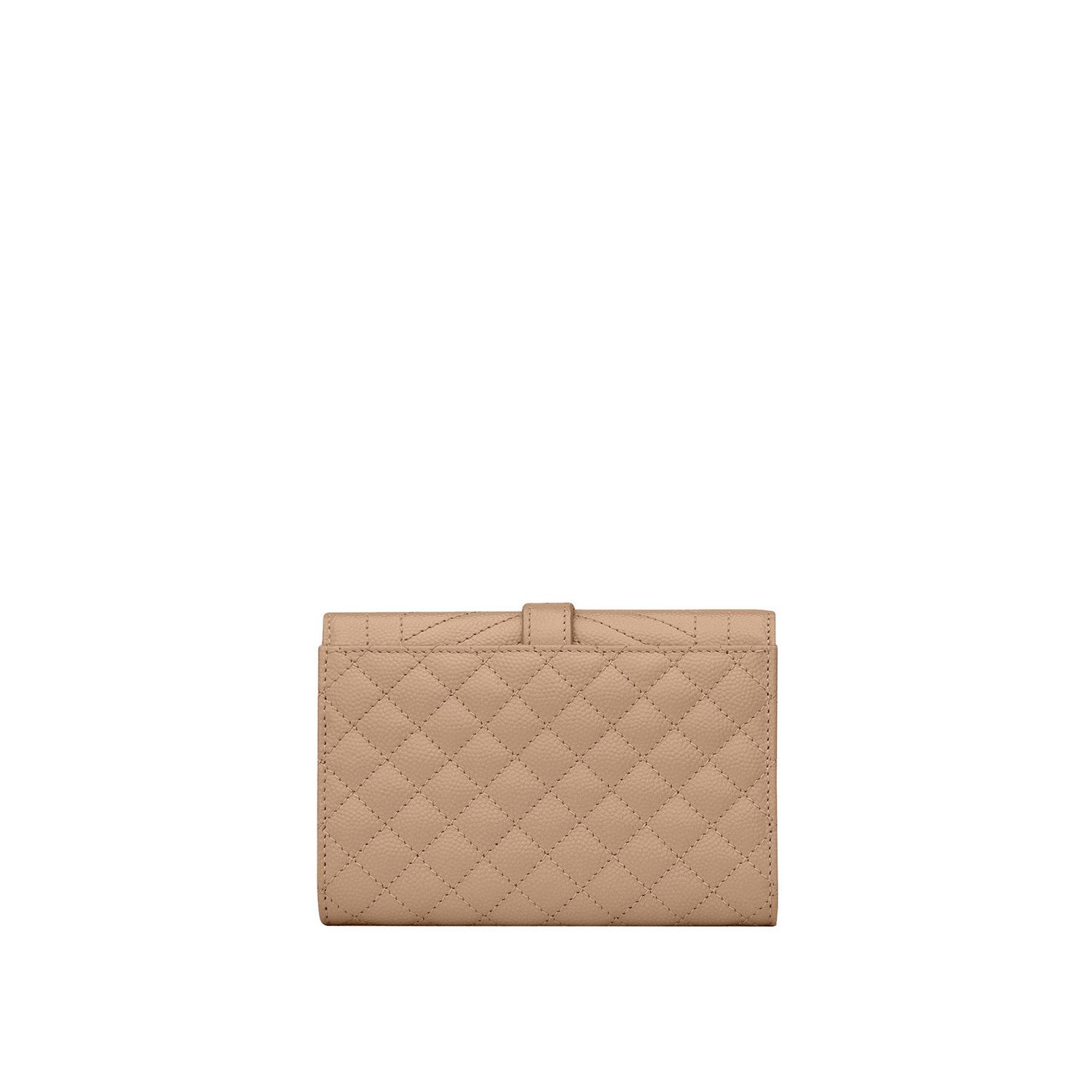 Saint Laurent Paris o1b1hav110125 Size: OS / Envelope Flap Card Case Dark Beige Size ONE SIZE - 2 Thumbnail