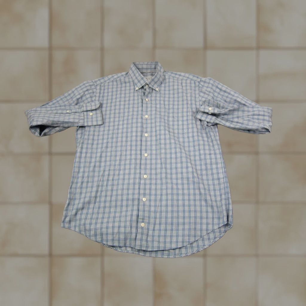 Peter Millar Peter Millar Shirt Men Large Blue Check Cotton Button-Down Shirt Size US L / EU 52-54 / 3 - 1 Thumbnail