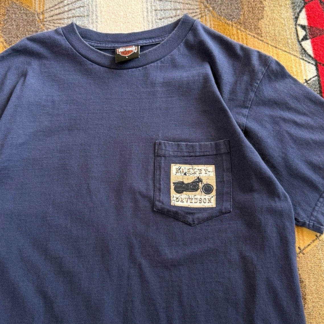 Harley Davidson VINTAGE Harley Davidson T-Shirt Double-Sided Blue Size L Men Short Sleeve Eagle Y2K Biker Motorcycle Grunge 2000s Size US L / EU 52-54 / 3 - 5 Thumbnail