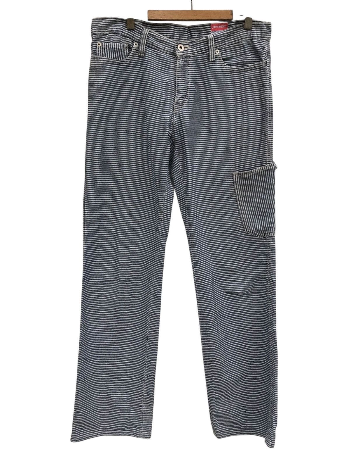 Japanese Brand Japanese Brand Lucky Works Stripe Pants Workwear Style Size US 31 - 2 Thumbnail