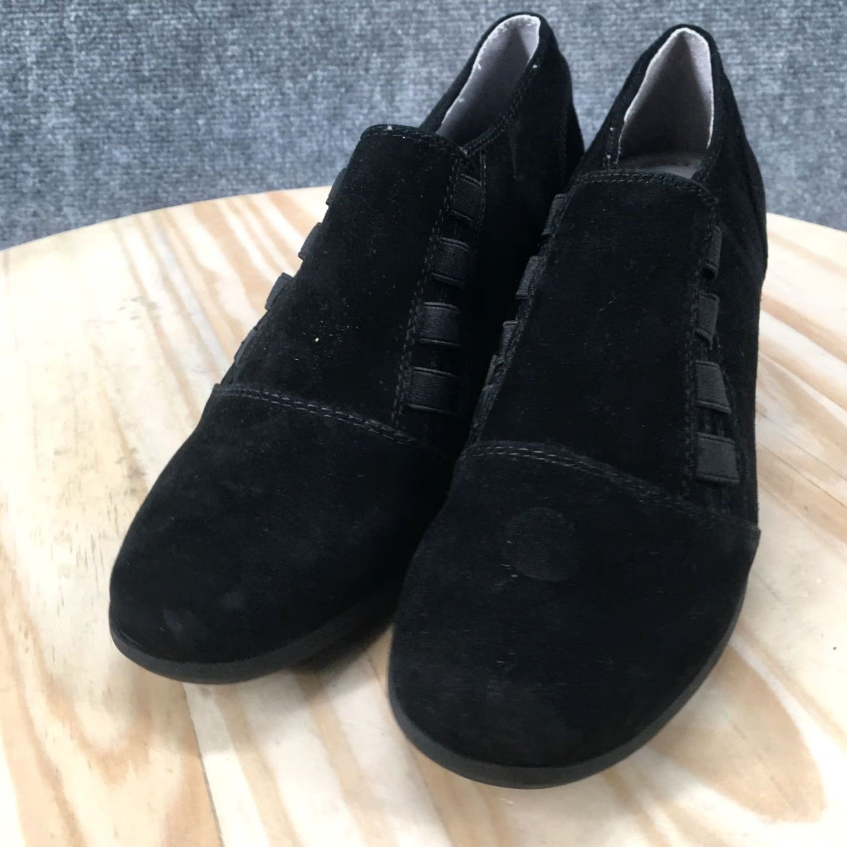 Vintage Cliffs by White Mountain Arielle Boots Womens 8 Slip On Low Ankle Bootie Black Size US 8 / IT 38 - 4 Thumbnail