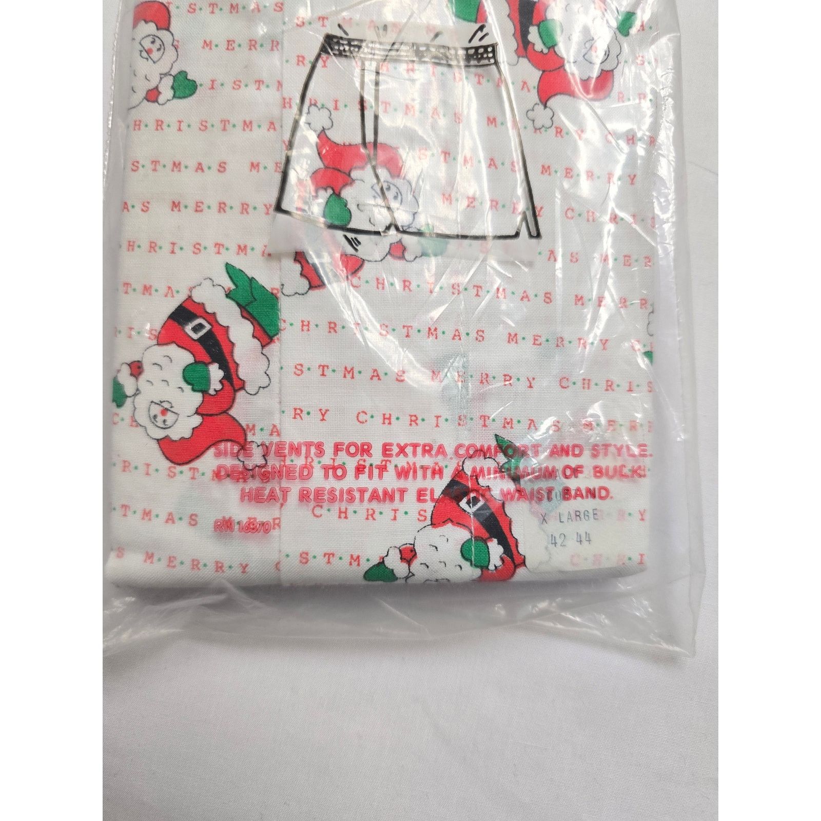 Other Vintage Merry Chrismas Boxer XL Novilty Santa Christmas 90s Size 42 - 3 Thumbnail