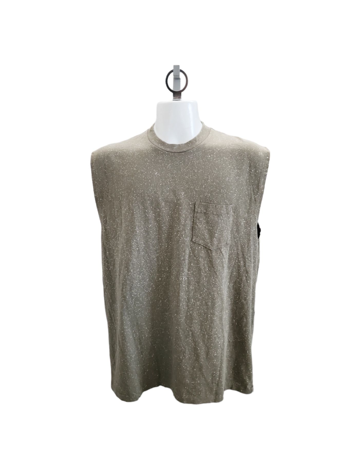 Designer John Elliott Salt Wash Rodeo Pocket Sleeveless Tee Olive L Size US L / EU 52-54 / 3 - 1 Thumbnail