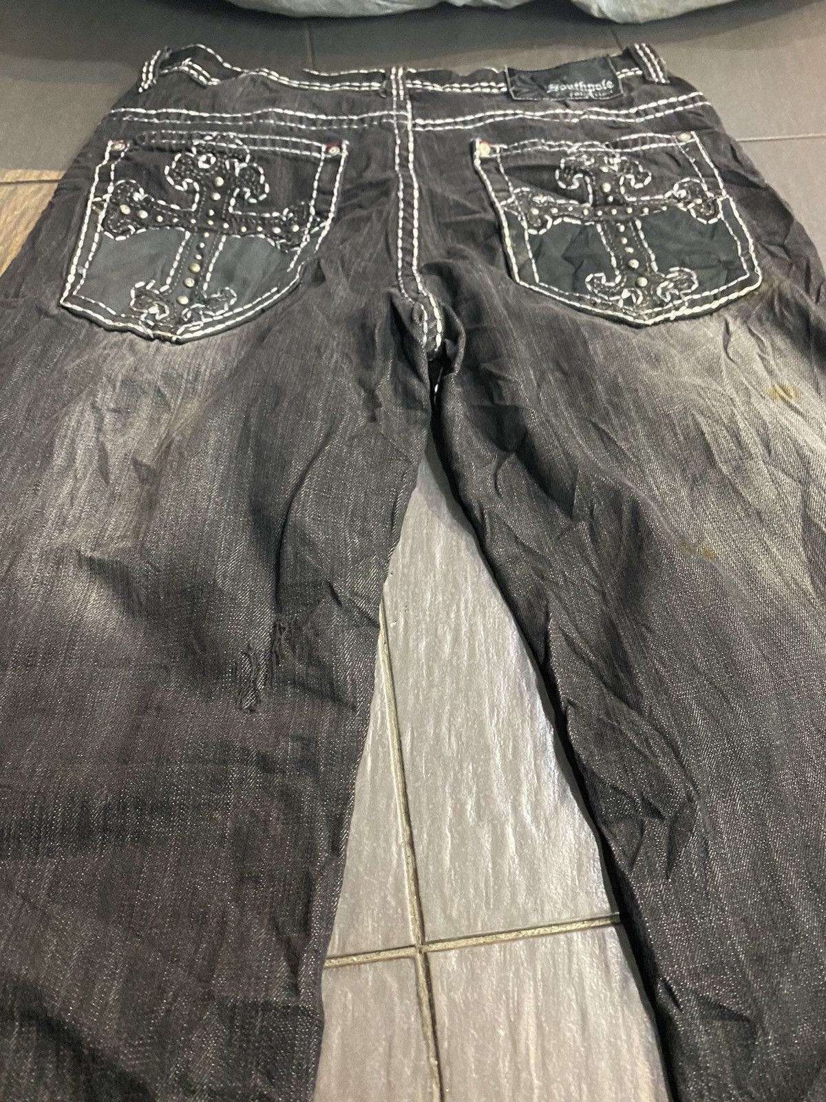 Southpole Crazy Cross ❎ southpole faded big cross like chrome hearts Size US 40 / EU 56 - 2 Thumbnail