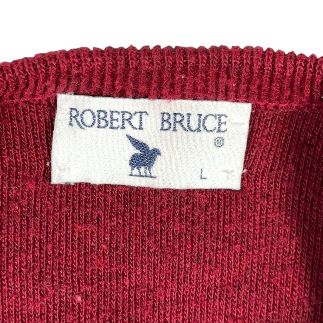 Vintage VINTAGE Robert Bruce Sweater Vest Shirt 70s USA Mens Red Houndstooth, V-Neck, Knit, Sleeveless, Sized SMALL (Tag LARGE) Size US S / EU 44-46 / 1 - 4 Thumbnail