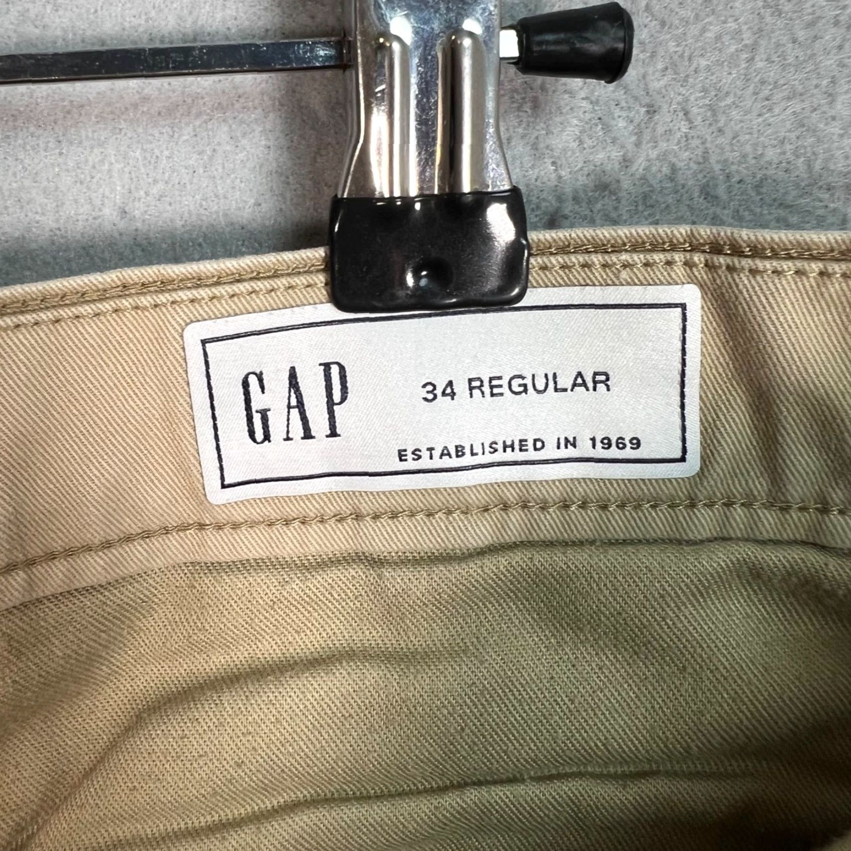 Gap Gap Mens Pants 34 Beige Khaki Casual Chino Regular Straight Leg Size US 34 / EU 50 - 3 Thumbnail