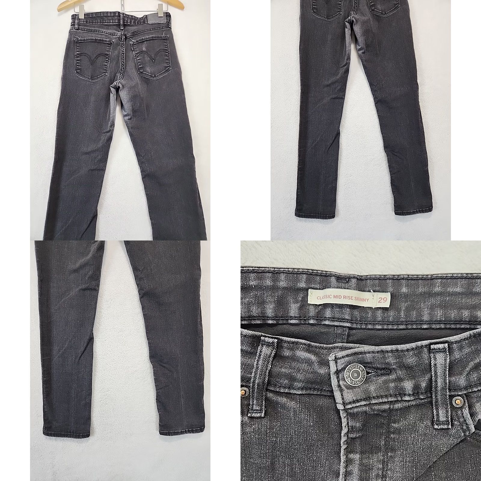 Levi's Levi’s Jeans Women’s Size 29 Black Classic Mid-Rise Skinny Stretch Denim School Shirt Pants? Size 29" - 9 Thumbnail
