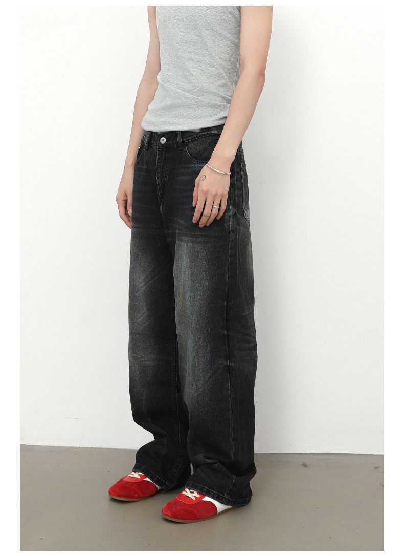 Japanese Brand × Jean Japanese retro loose straight retro men's distressed jeans Size US 32 / EU 48 - 4 Thumbnail