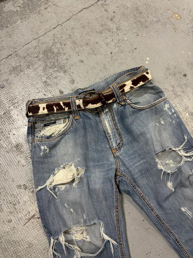 Dolce & Gabbana 2000s Dolce & Gabbana Brown Pony Hair Leather Cowhide Belt Size ONE SIZE - 1 Thumbnail