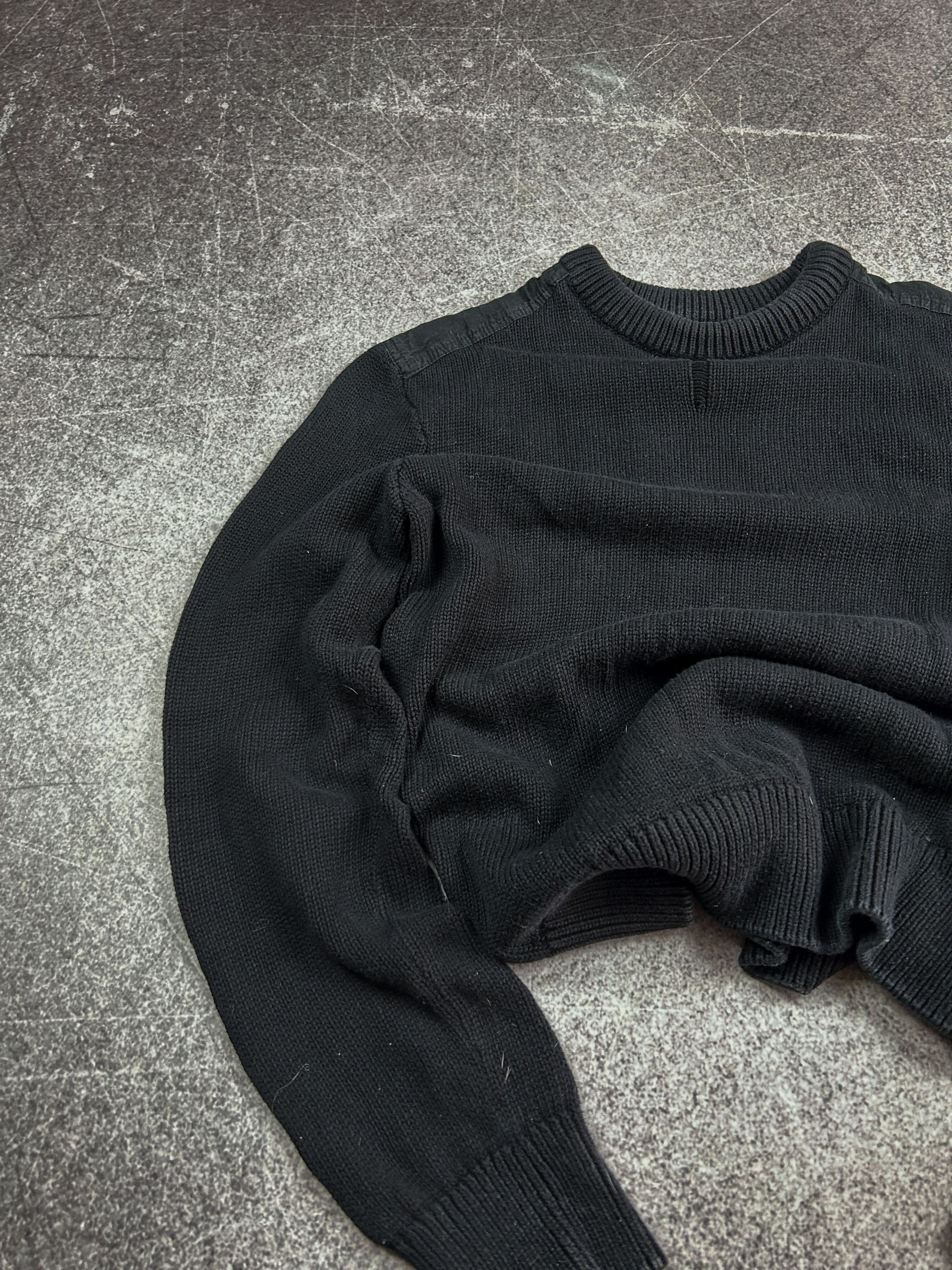 Japanese Brand Black Knit Sweater Zip Sleeve Minimal Tech Grunge Y2K Core Size US M / EU 48-50 / 2 - 2 Thumbnail