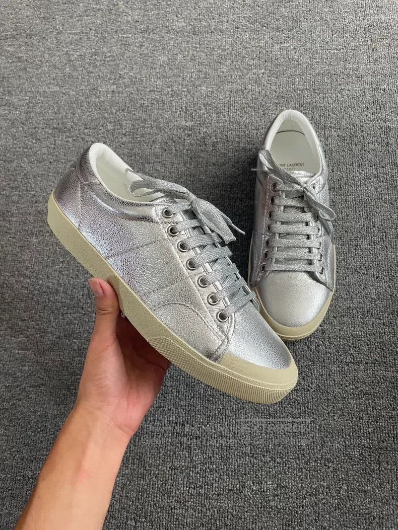 Saint Laurent Paris Saint Laurent Paris Silver Plated Sneakers Size US 9 / EU 42 - 3 Thumbnail