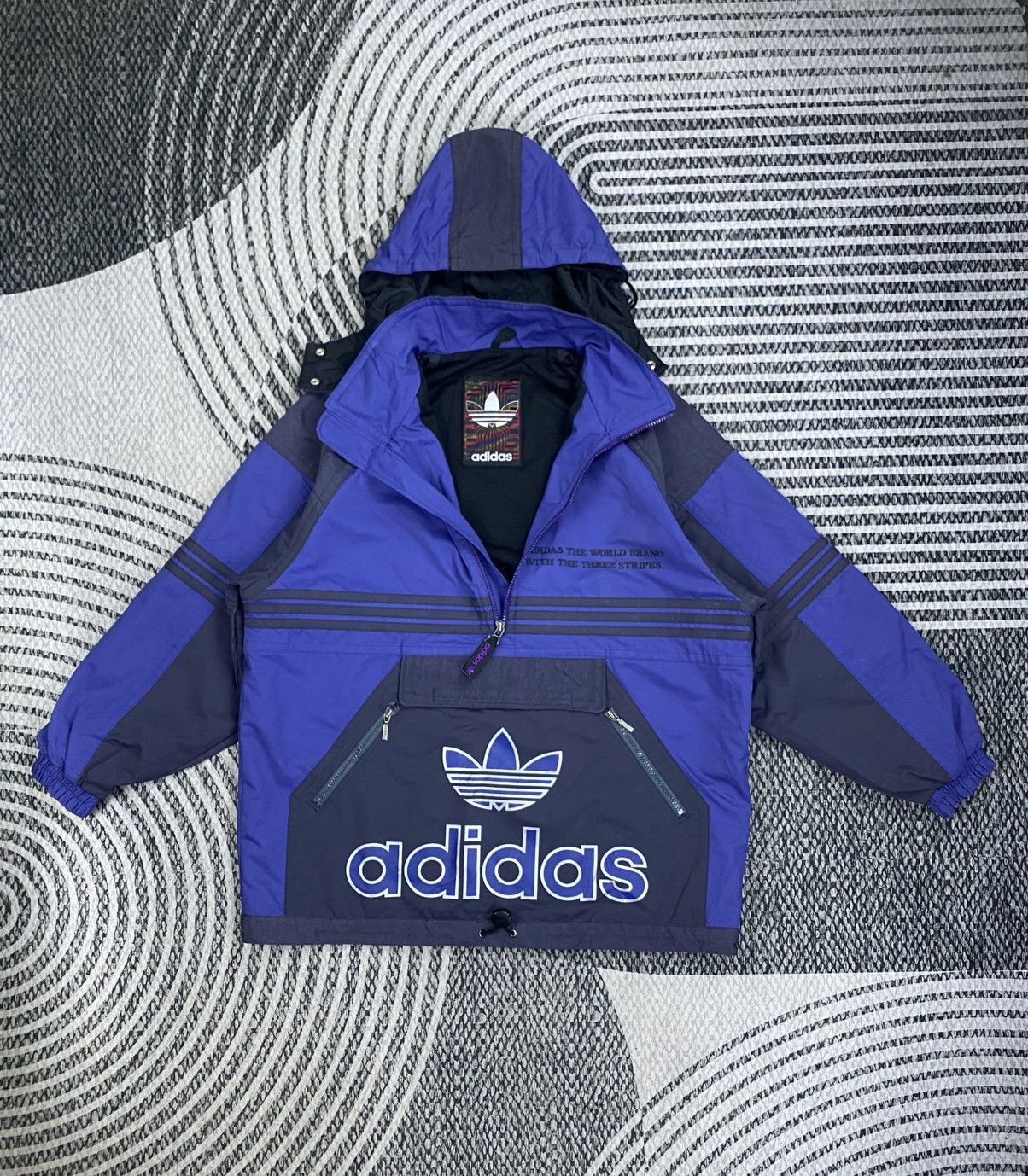 Adidas 🔥RARE Vintage Adidas Three Stripes Pullover Anorak Jacket Size US L / EU 52-54 / 3 - 6 Thumbnail