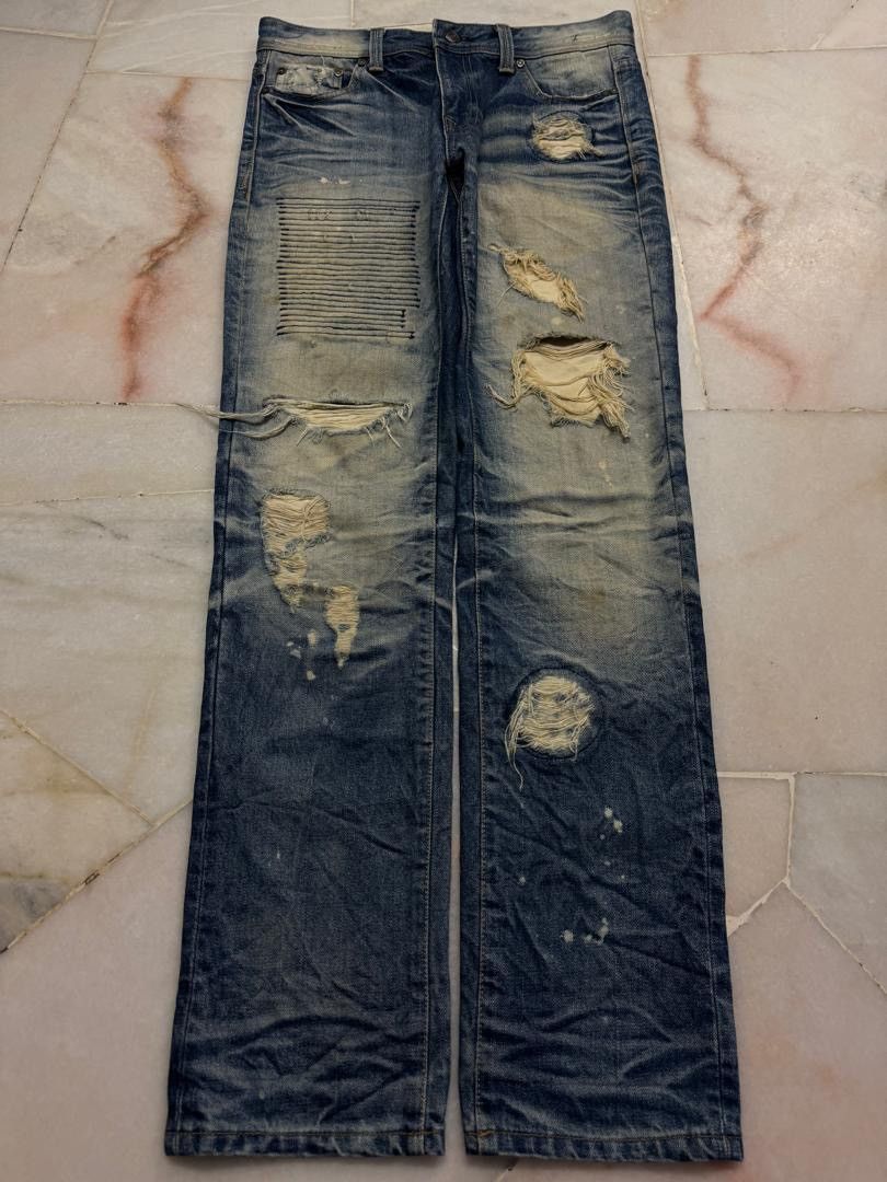 Undercover Insane💥Sashiko Boro 90s Japanese Kapital Style Distress Jean Size US 30 / EU 46 - 18 Thumbnail