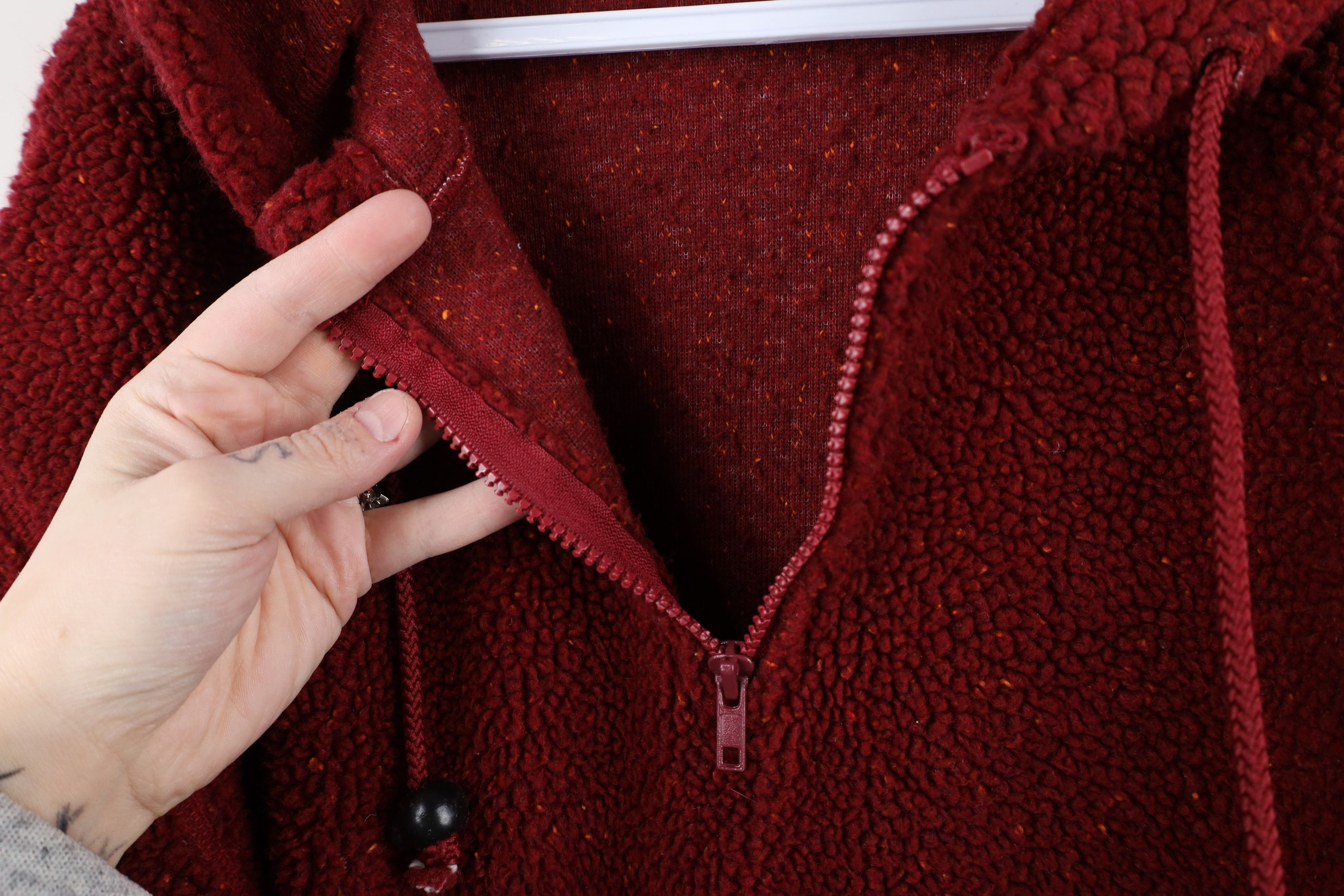 Vintage Vintage 90s Streetwear Cropped Deep Pile Fleece Hoodie USA Size M / US 6-8 / IT 42-44 - 7 Thumbnail