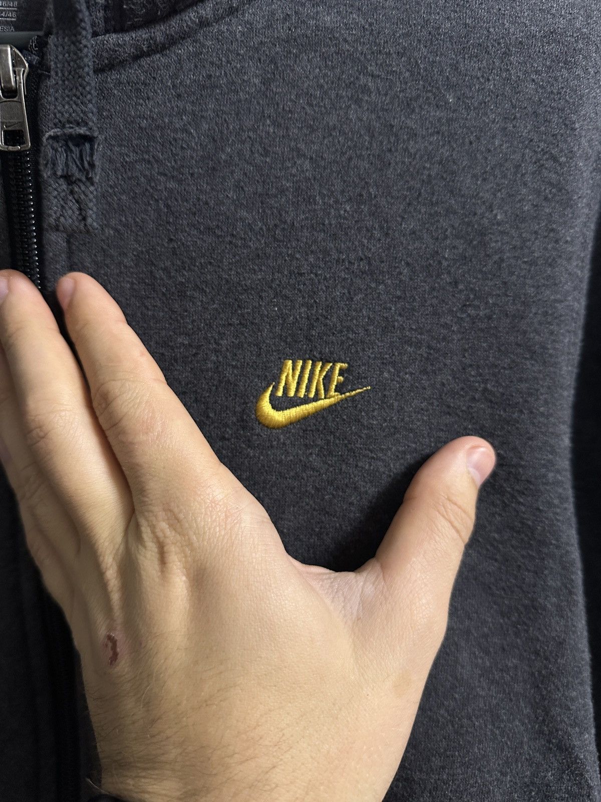 Vintage Rare Vintage Hoodie Nike Small Logo Swoosh Drill Y2K Size US M / EU 48-50 / 2 - 2 Thumbnail