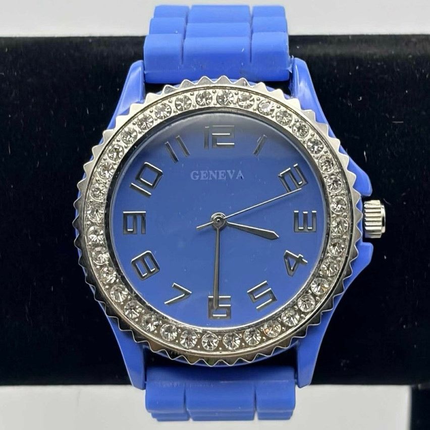 Geneva Blue Crystal Geneva Men’s Watch Size ONE SIZE - 1 Thumbnail