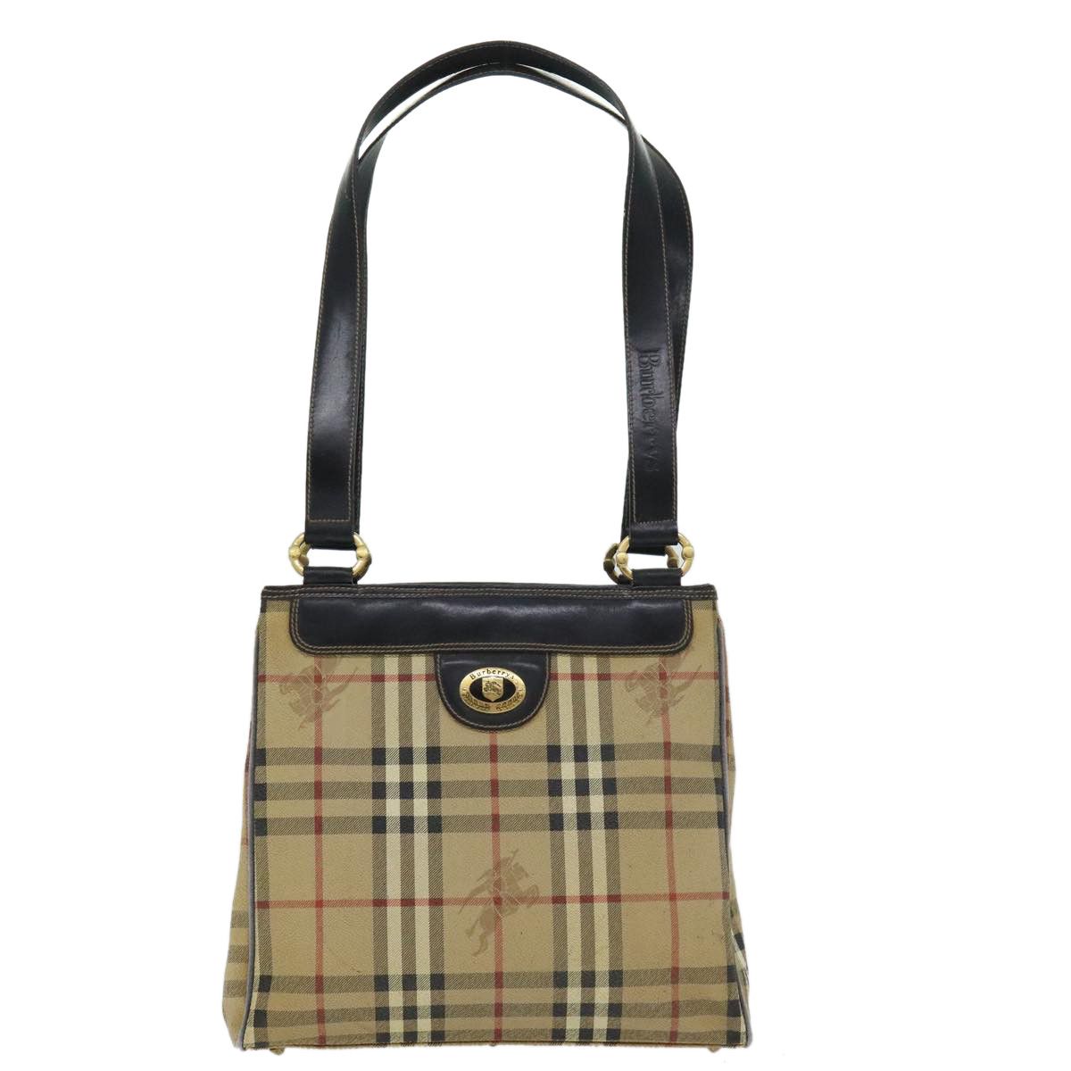 Burberry Nova Check Beige Canvas Shoulder Bag (Pre-Owned) Size ONE SIZE - 1 Thumbnail