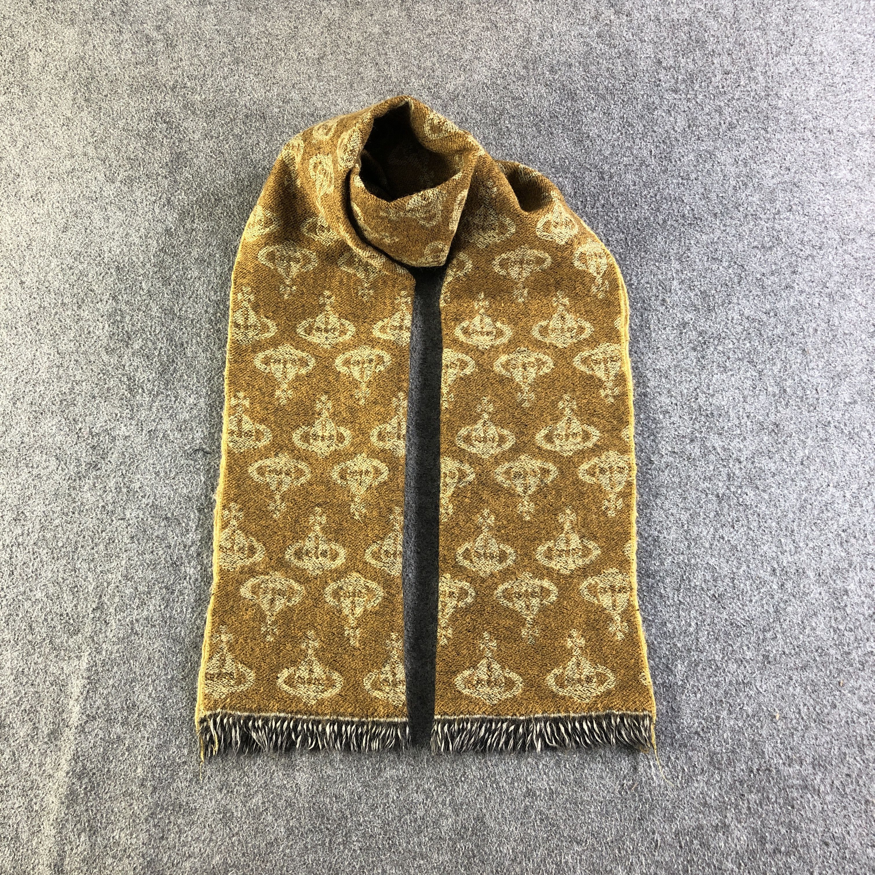 Vivienne Westwood Vivienne Westwood Full Print Orbs Wool Scarf Muffler V2812 Size ONE SIZE - 2 Thumbnail
