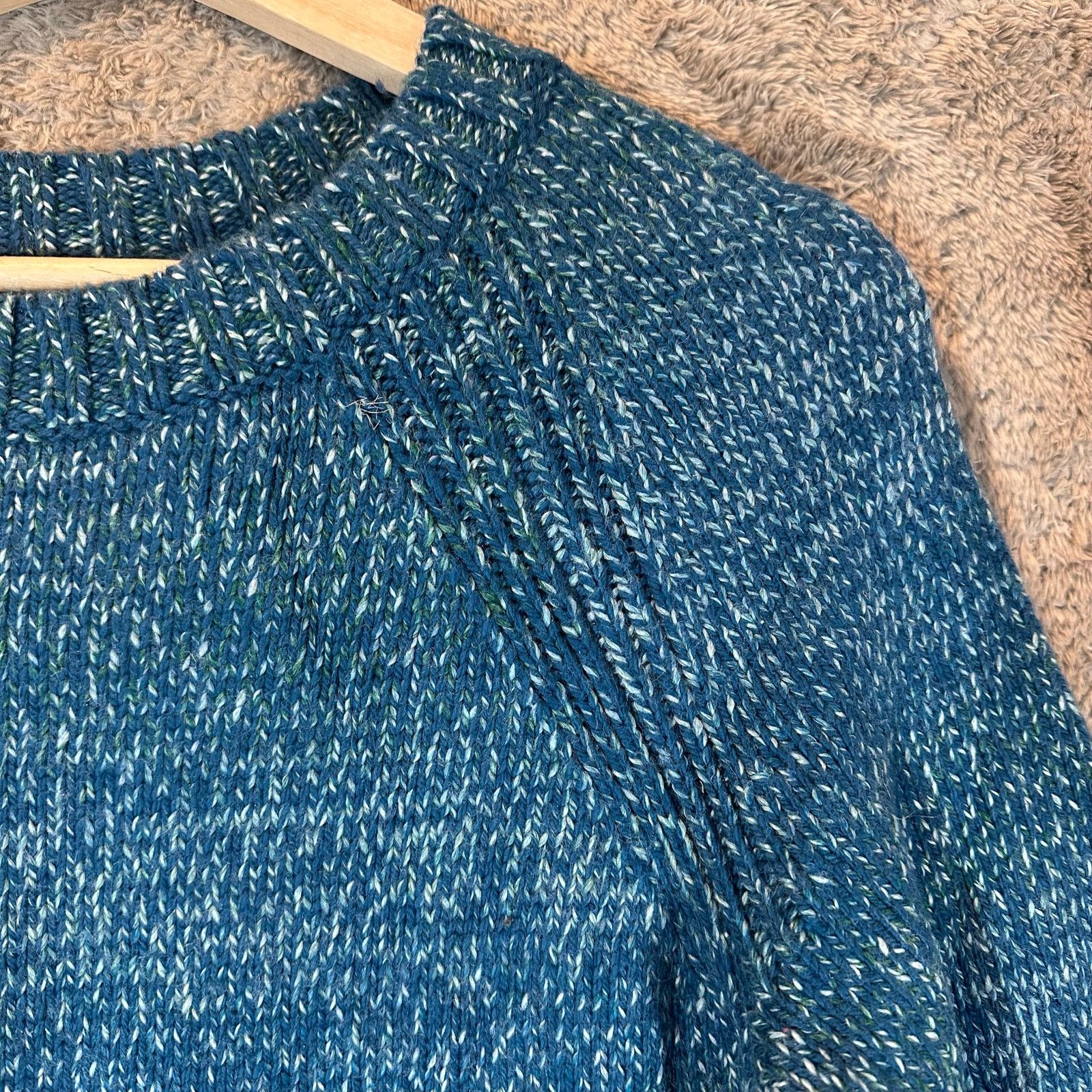 Lands' End Lands End Teal Blue Marled Knit Sweater Womens M 10 12 Size M / US 6-8 / IT 42-44 - 4 Thumbnail