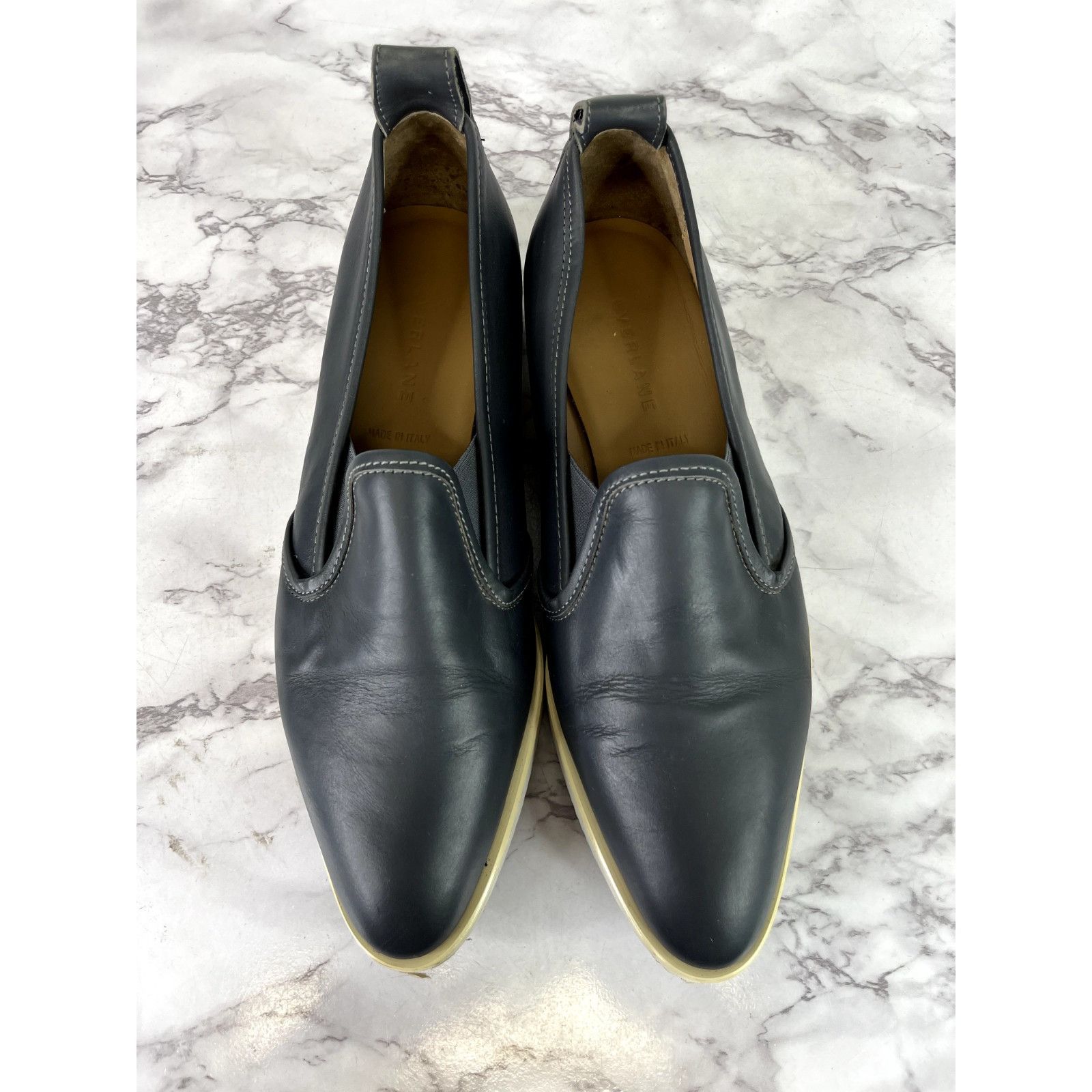 Everlane Everlane Women's Gray The Leather Street Shoe Sz 8.5 Size US 8.5 / IT 38.5 - 2 Thumbnail