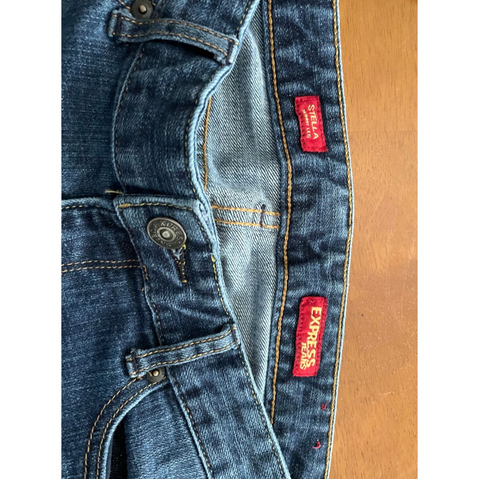 Express Express Stella Denim Jeans Womens 8R Blue Skinny Leg Regular Fit Low Rise Washed Size 30" / US 8 / IT 44 - 4 Thumbnail