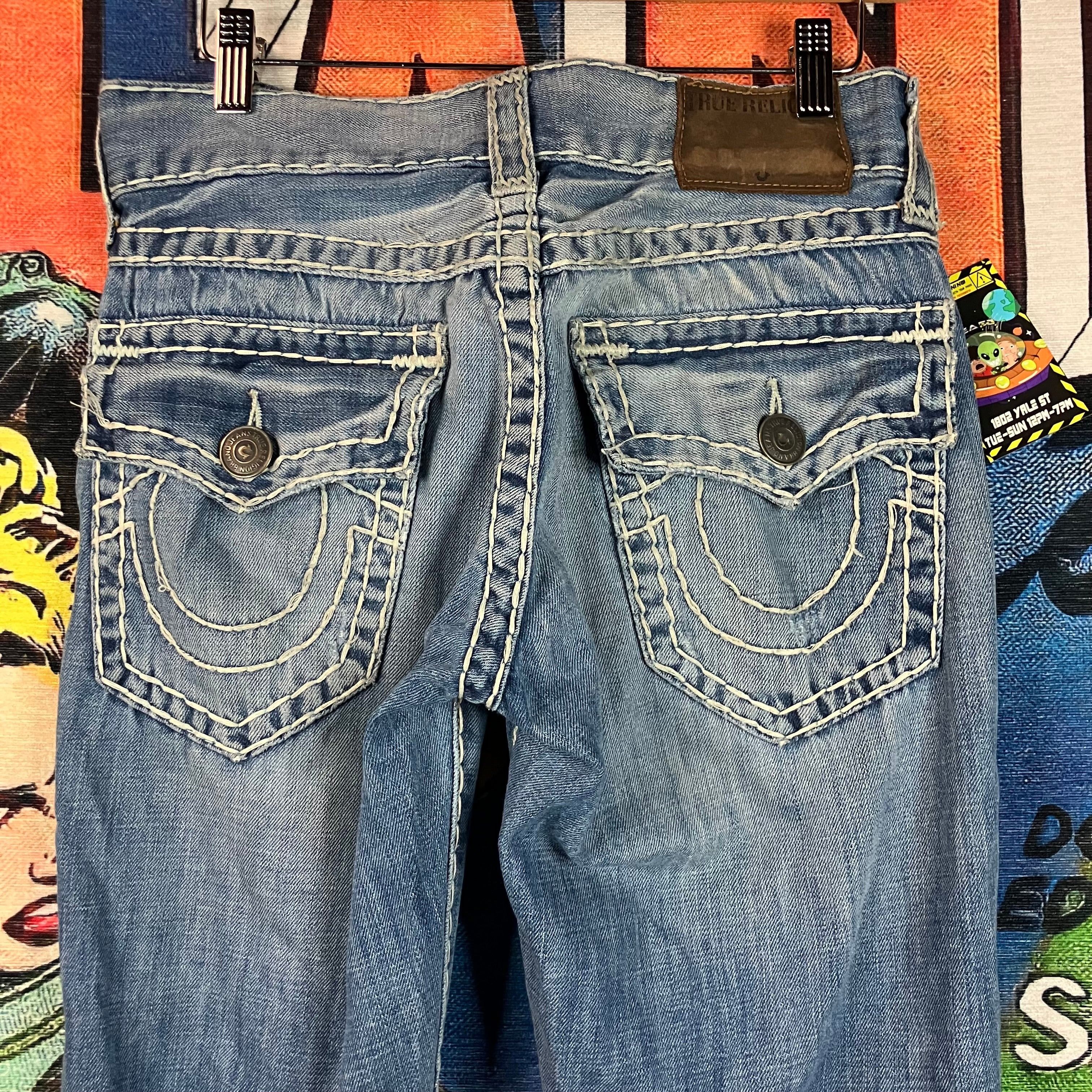 True Religion True Religion Ricky Relaxed Straight Light Washed Denim Size US 30 / EU 46 - 9 Thumbnail