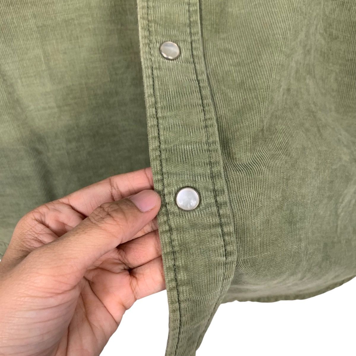 Big John 80’s BIG JOHN Green Corduroy Work Shirt Button Up #2184-C97 Size US M / EU 48-50 / 2 - 14 Thumbnail