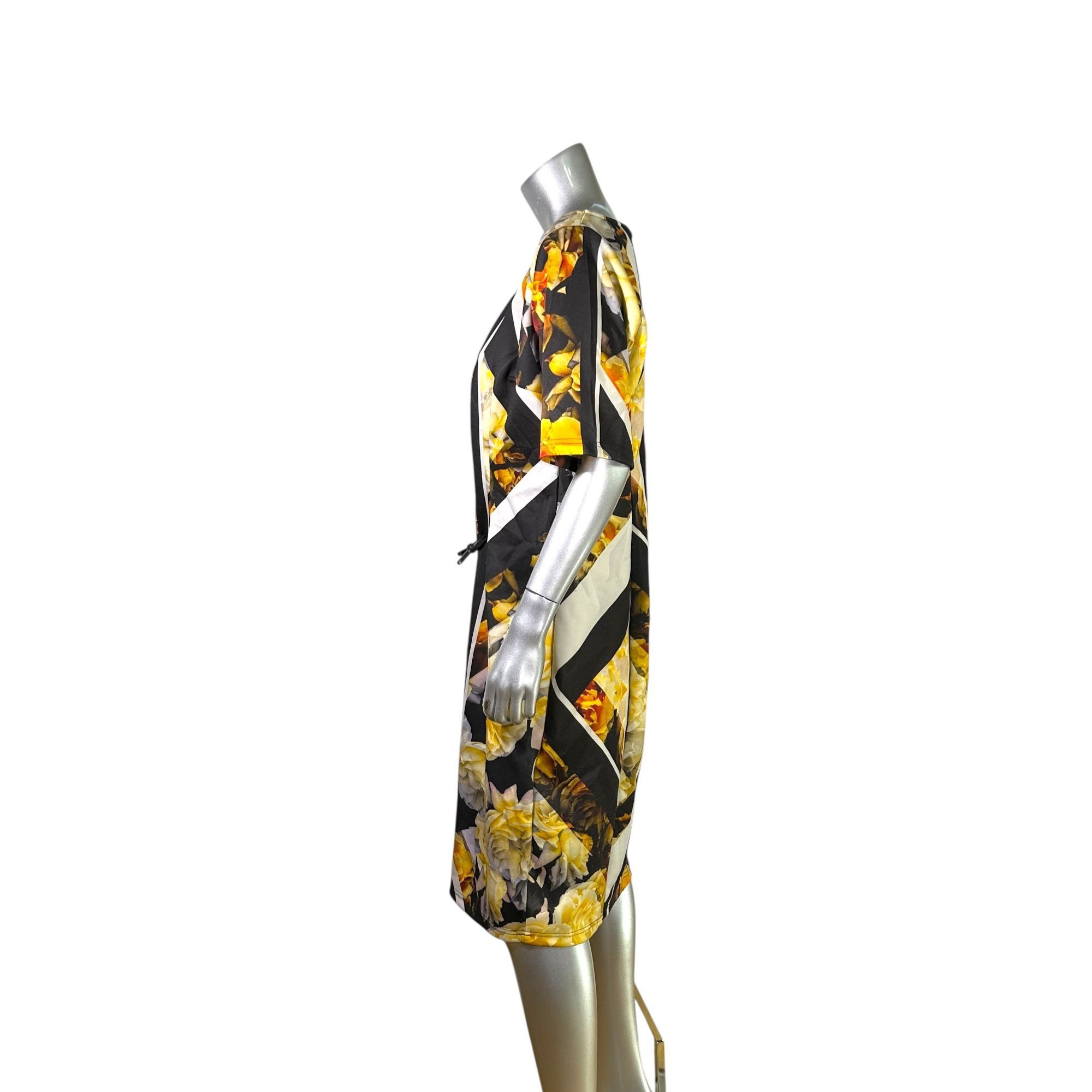 Designer Eloquii Gold and Black Floral Print Midi Dress Size 18 Shor Size XXL / US 16-18 / IT 52-54 - 5 Thumbnail