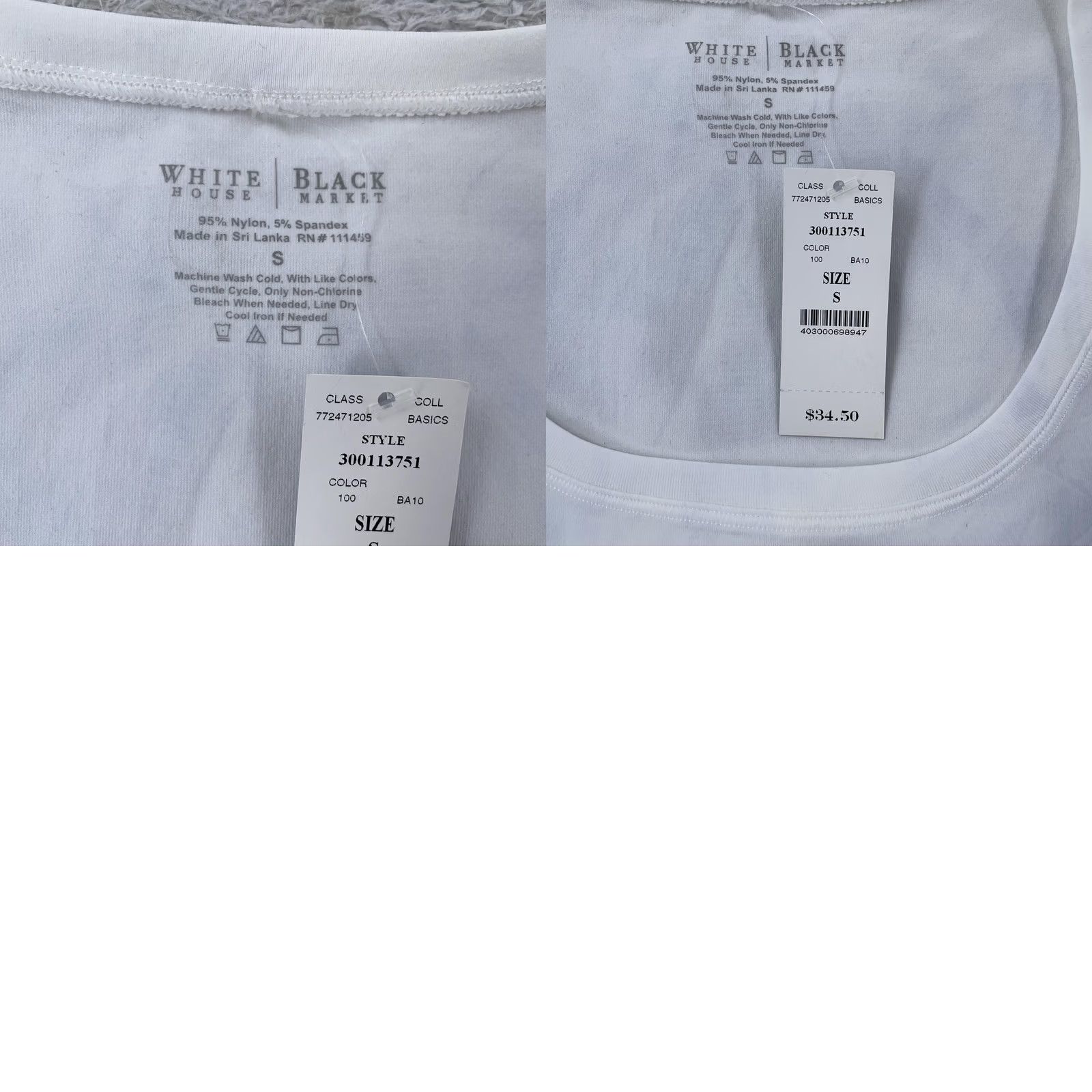 White House Black Market White House Black Market Shirt Womens XS White Scoop Neck Stretch Basic Tee Size S / US 4 / IT 40 - 9 Thumbnail