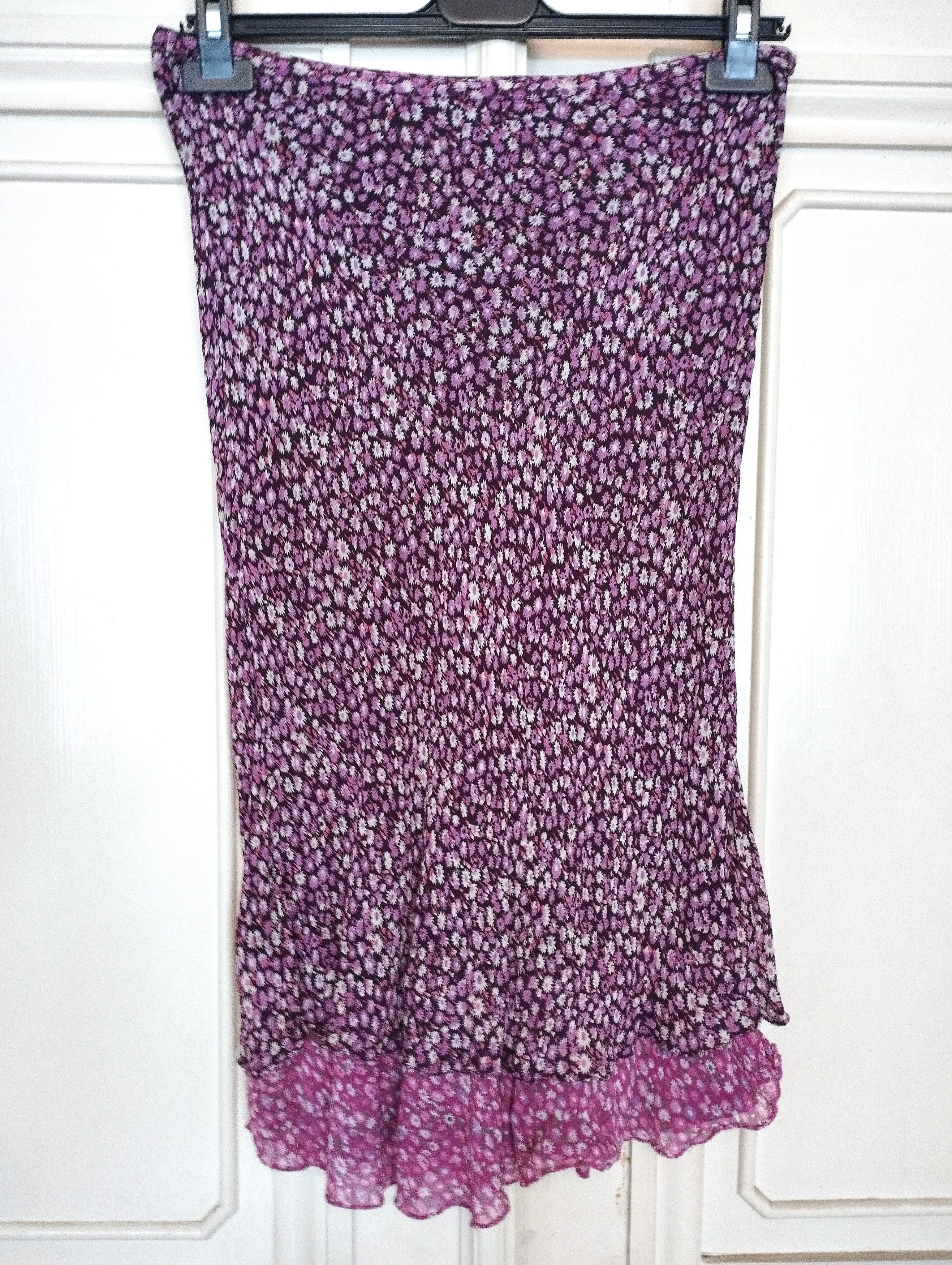 Designer Rene Derhy Jupe Crepe Liberty Superpositions Preppy T S Size 26" / US 2 / IT 38 - 8 Thumbnail